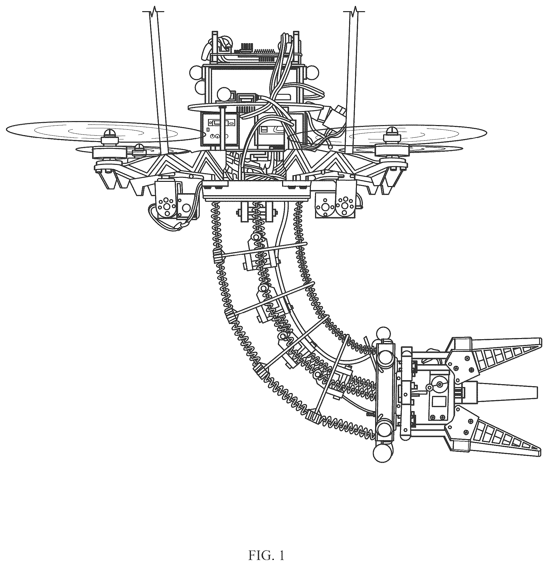 Patent US12564943 — Aerial continuum manipulator with kinematics for variable loading and minimal tendon-slacking — Figure 1