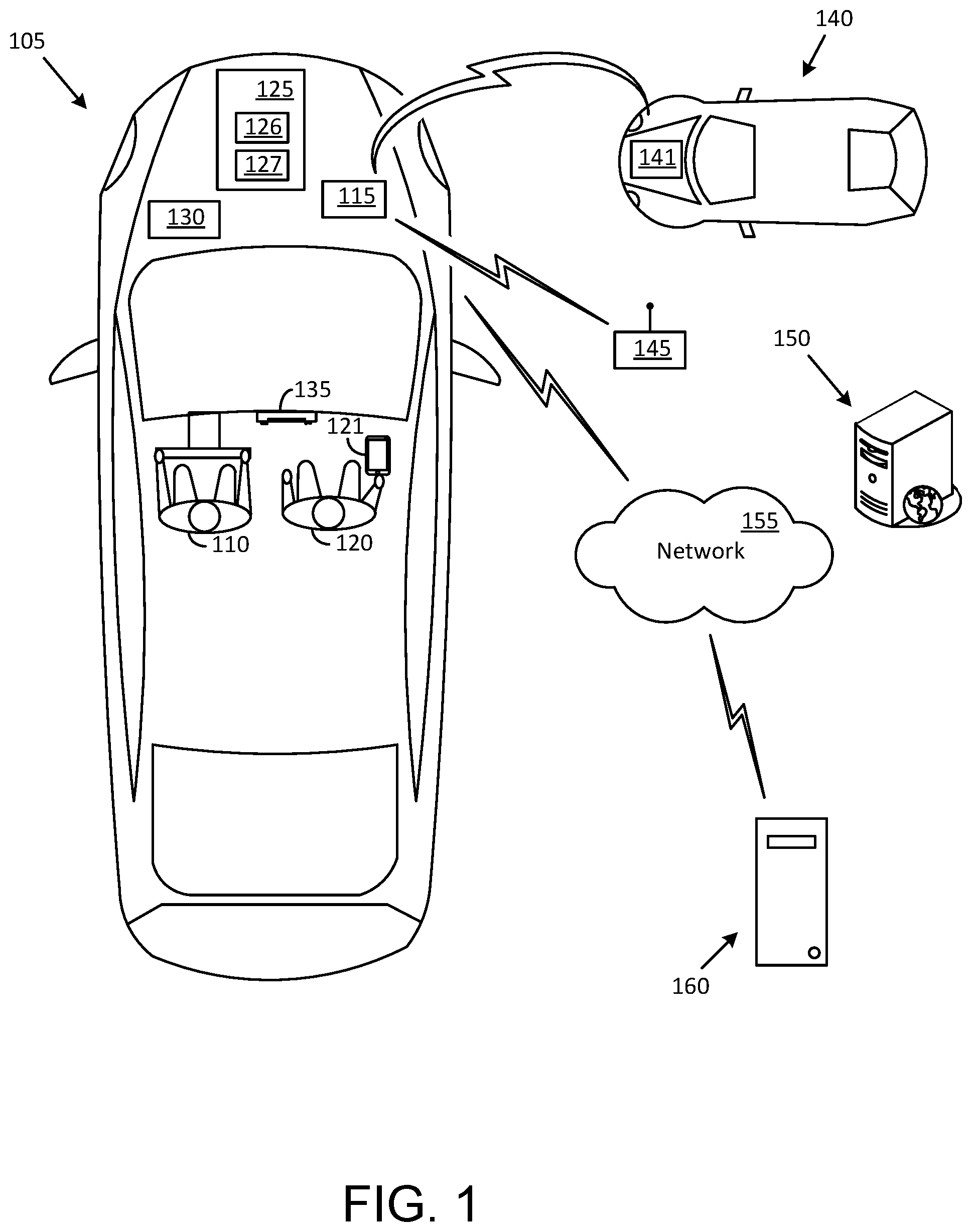 Patent US12567329 — Systems and methods to minimize walking in a multi-level parking structure — Figure 1