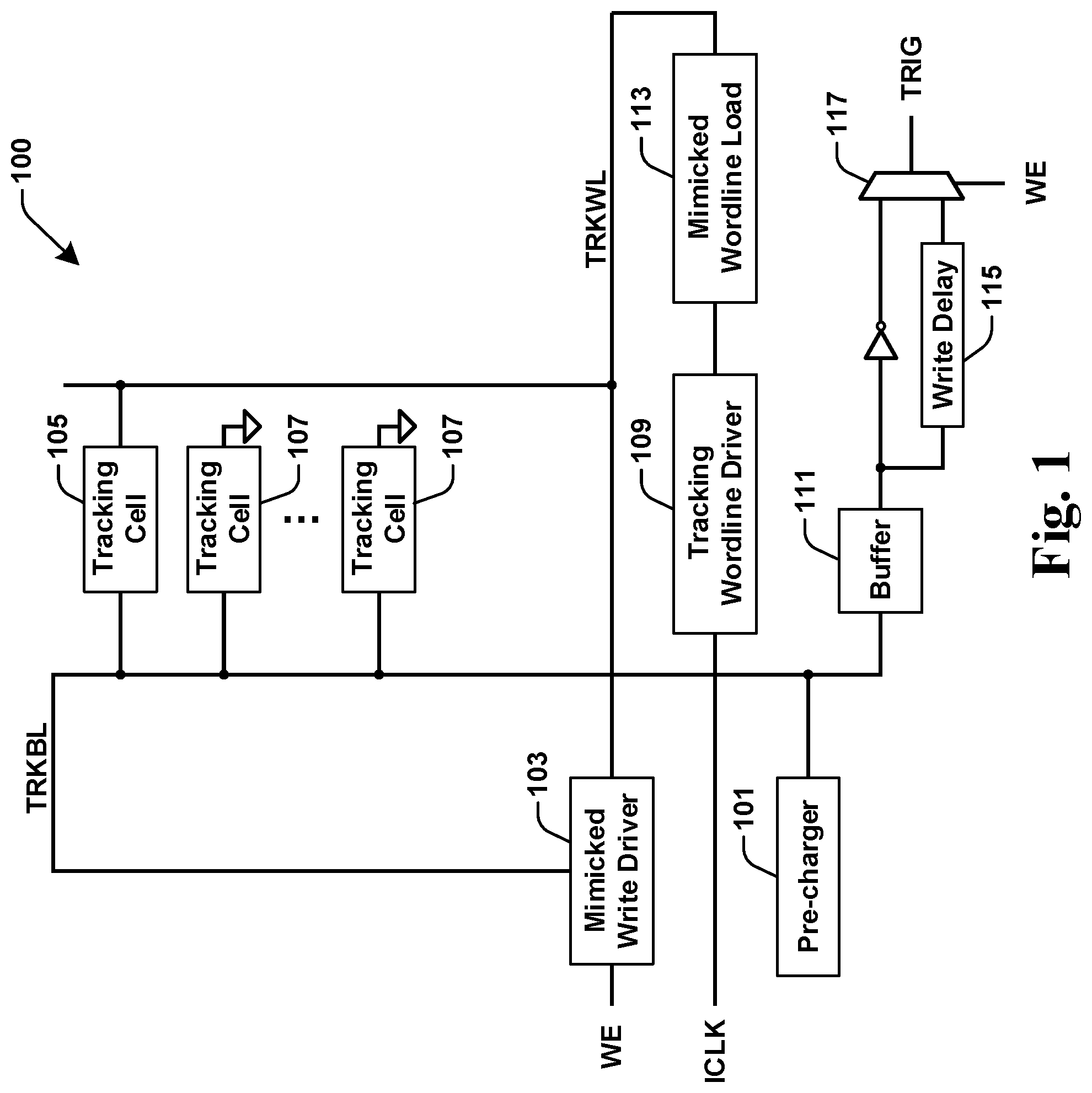 Patent US12567460 — Tracking worst case memory cells by suppressing tracking wordline voltage — Figure 1