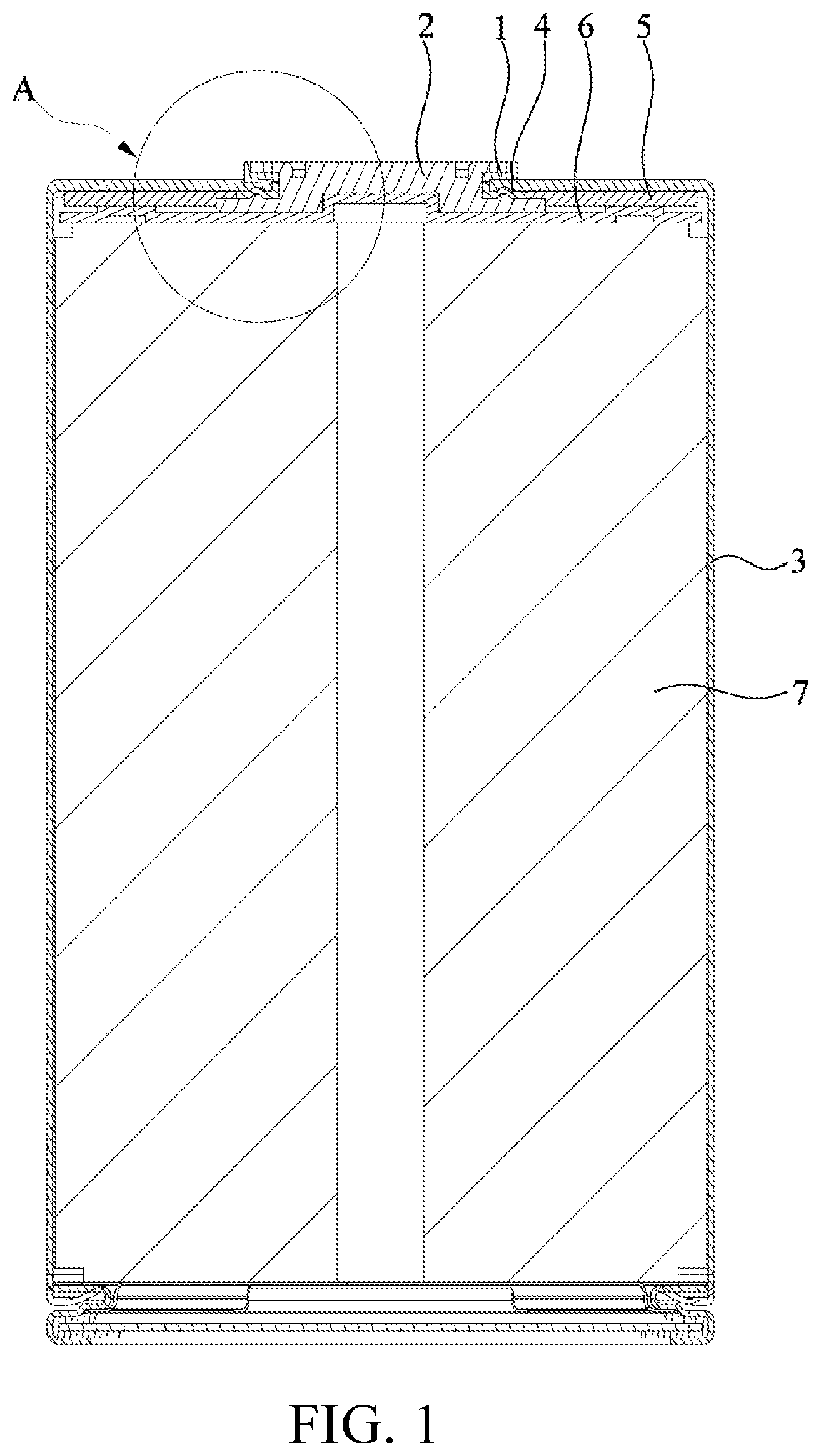 Patent US12567631 — Battery, battery module, and battery pack — Figure 1