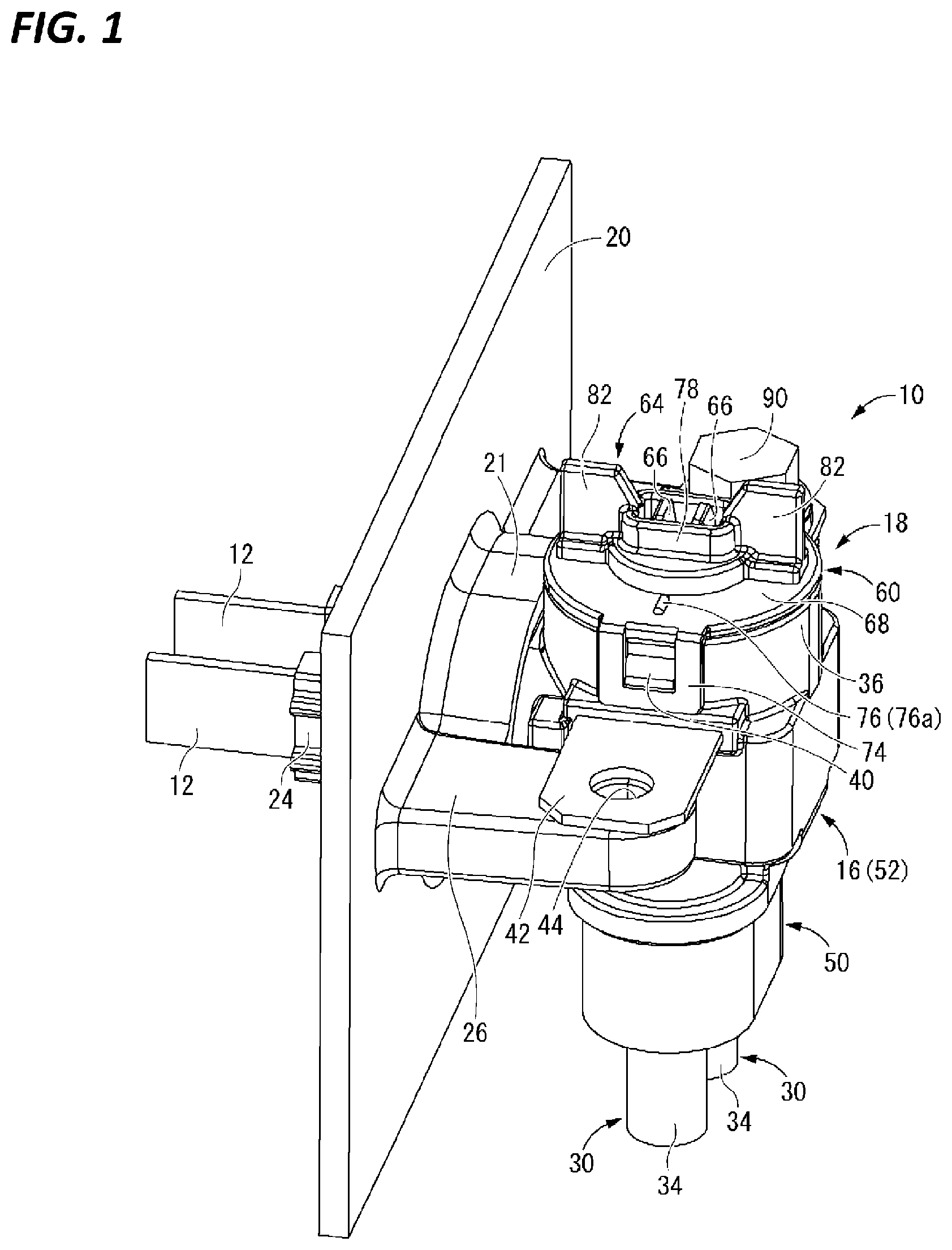 Patent US12567692 — Connector with contact pressure applying component — Figure 1
