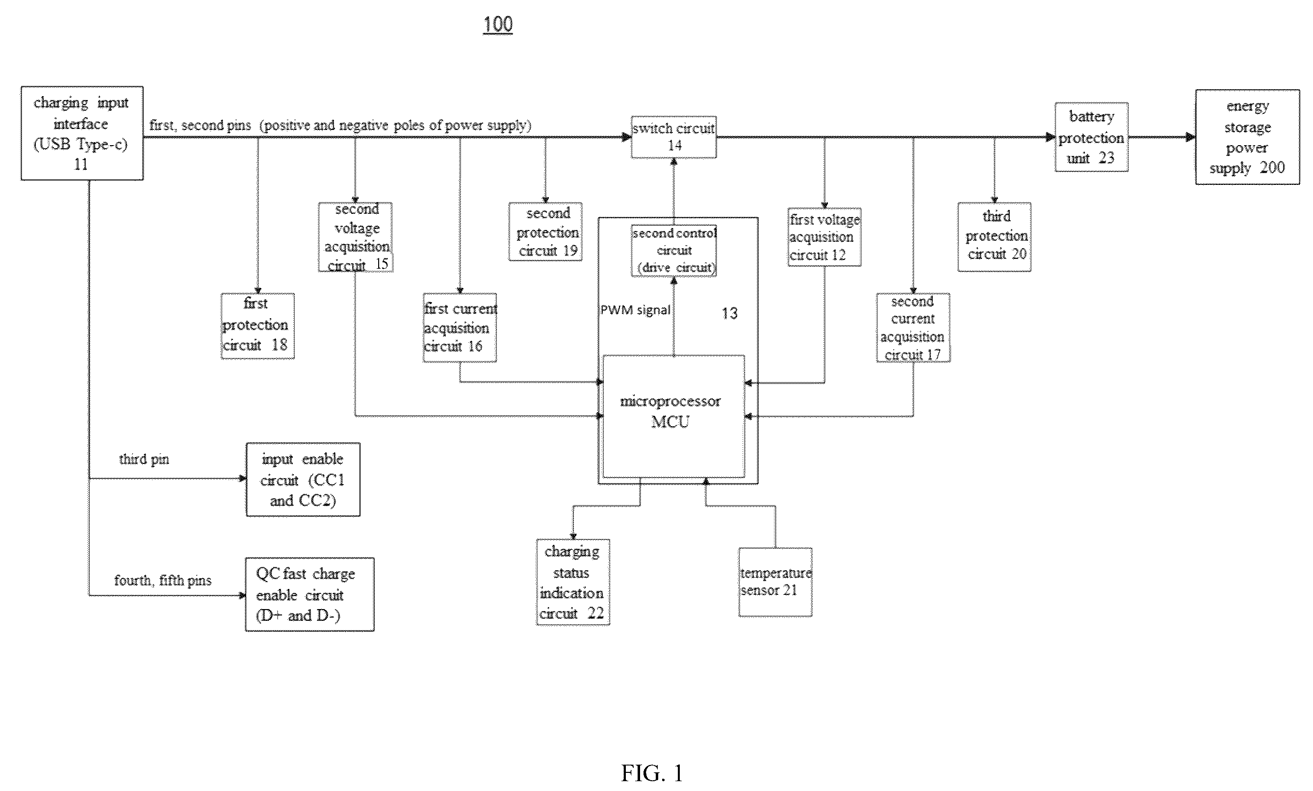 Patent US12567756 — Charging system and emergency start device — Figure 1