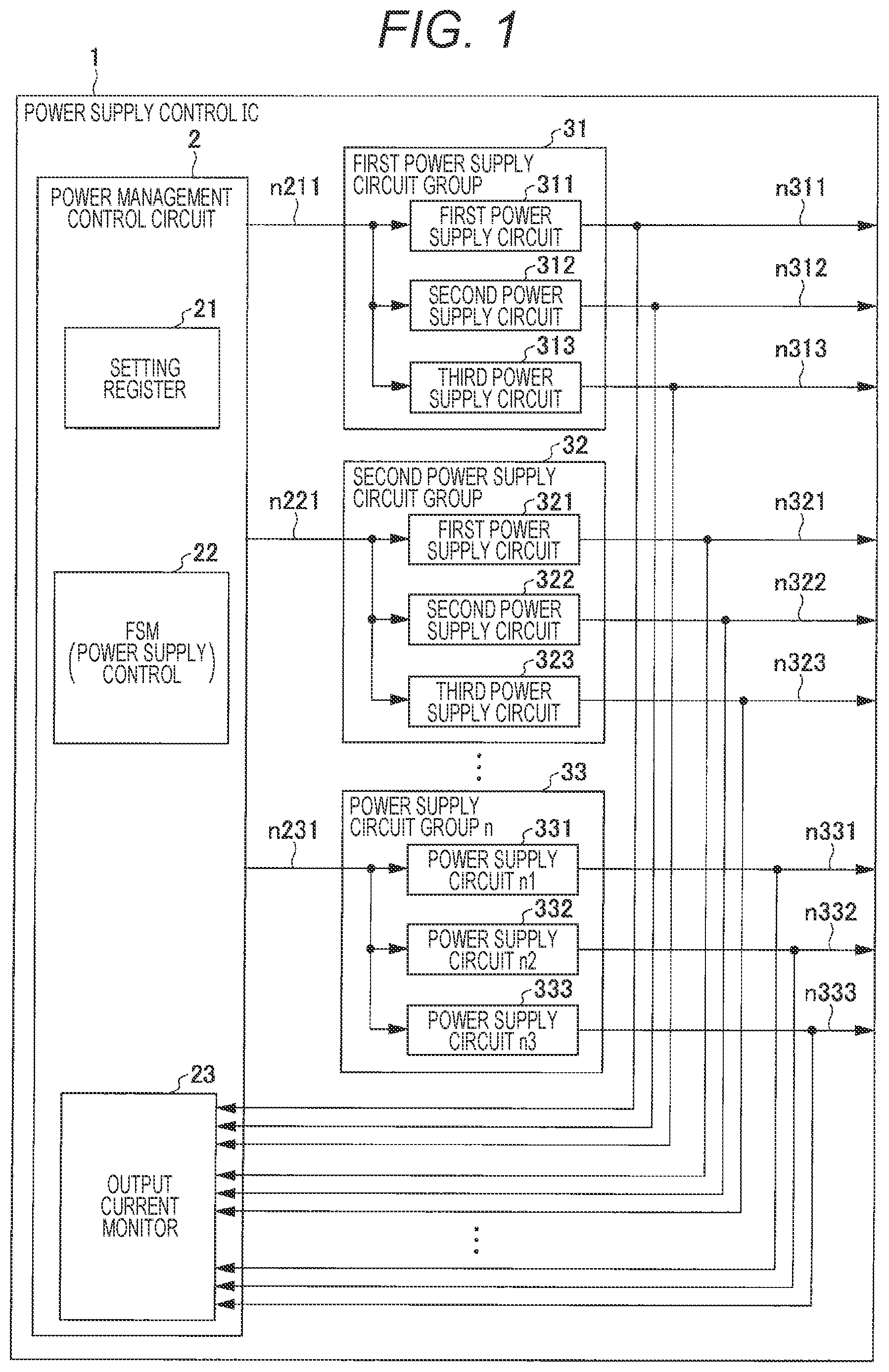 Patent US12567763 — Power supply control device — Figure 1