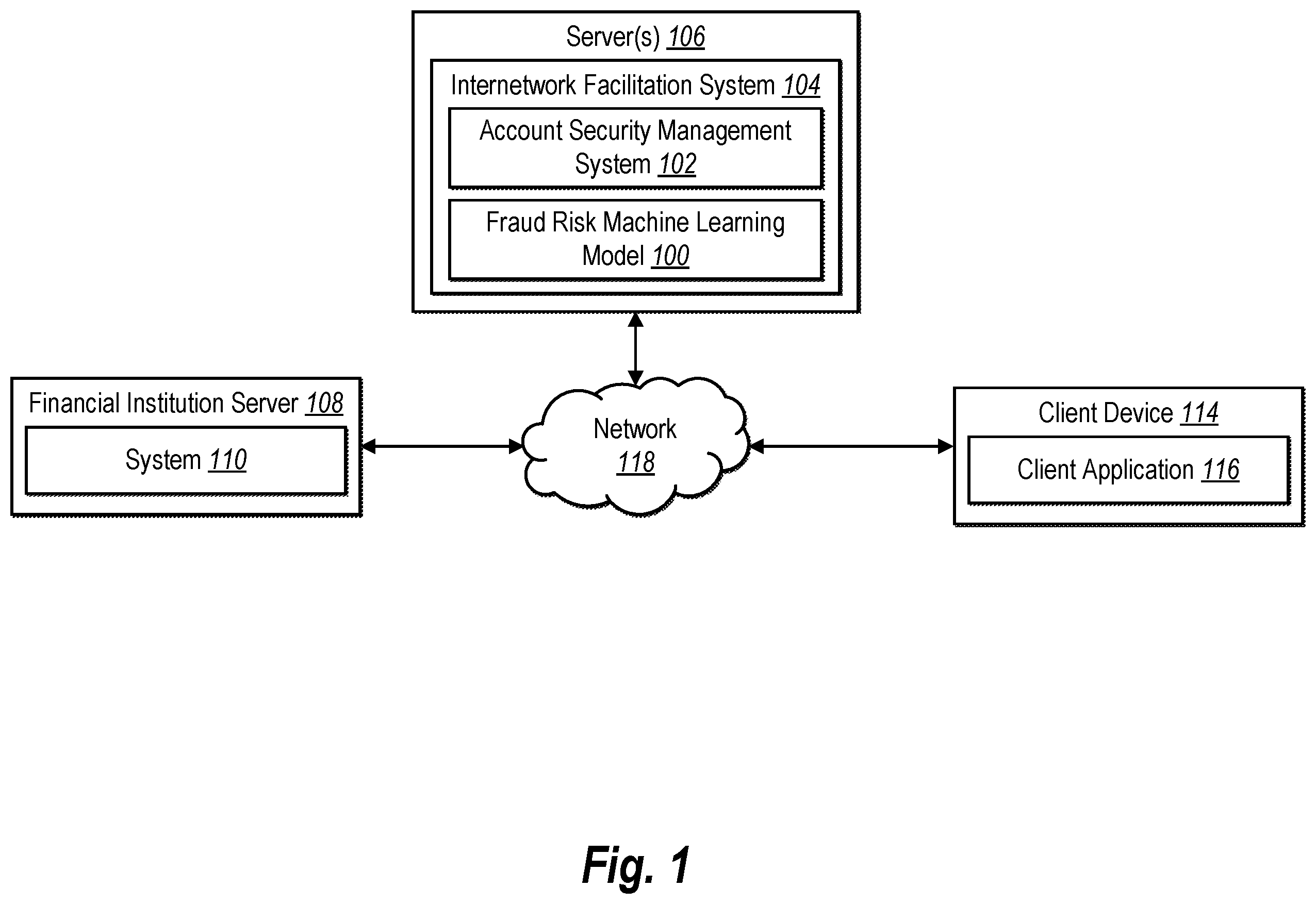Patent US12568124 Figure 1 – Generating and providing various degrees of digital information and account-based functionality based on a predicted network security threat