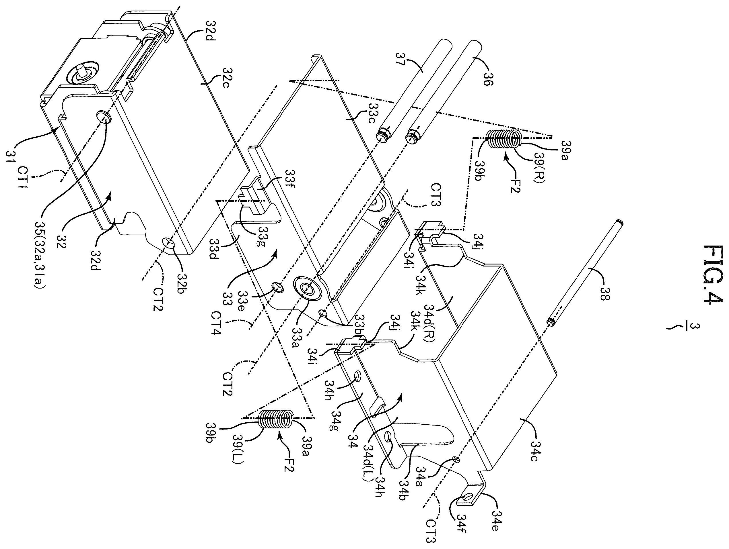 Patent US12568177 Figure 4 – Document reading apparatus and image forming apparatus including hinge mechanism that supports a document conveyance unit