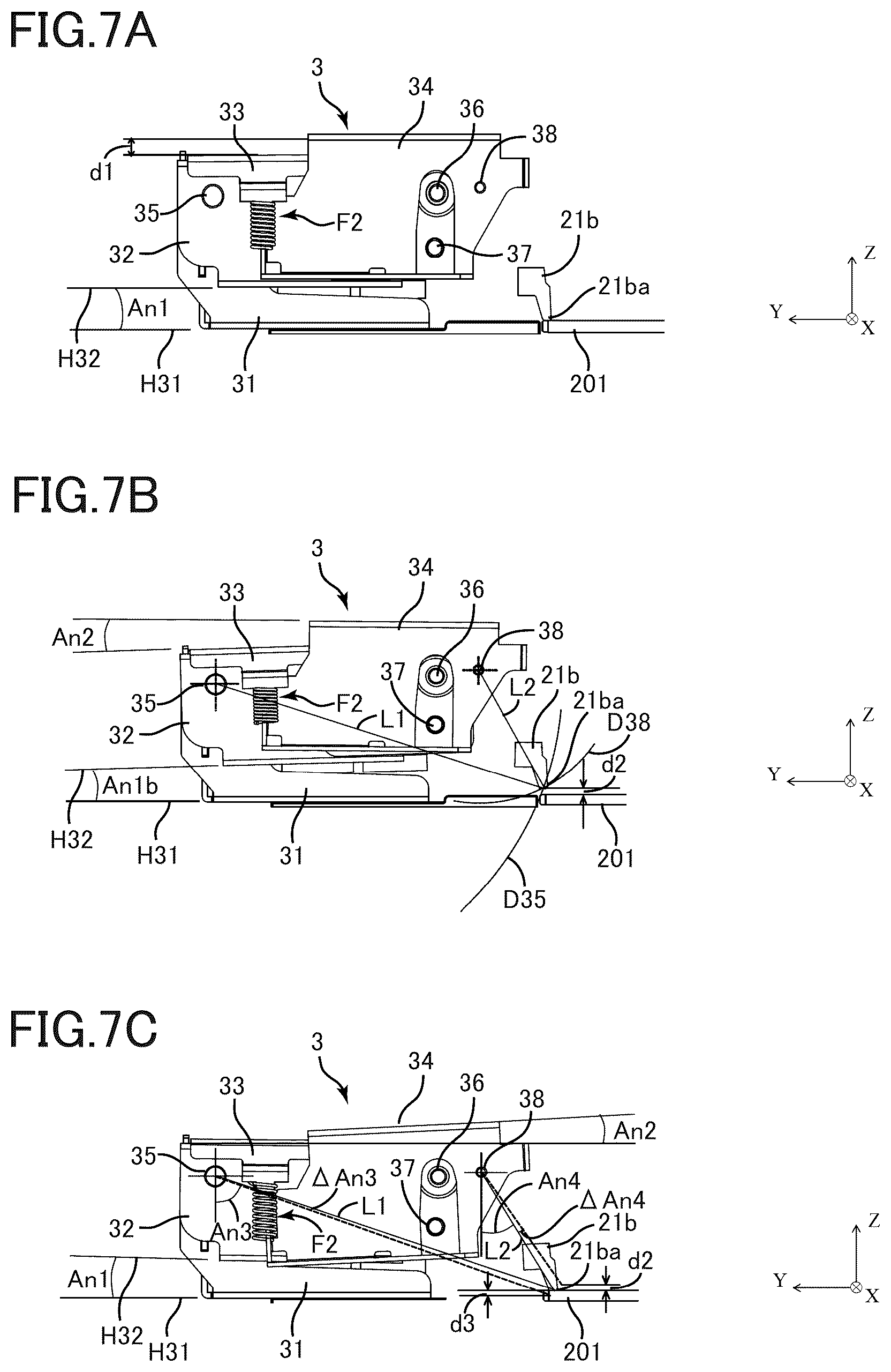 Patent US12568177 Figure 7 – Document reading apparatus and image forming apparatus including hinge mechanism that supports a document conveyance unit
