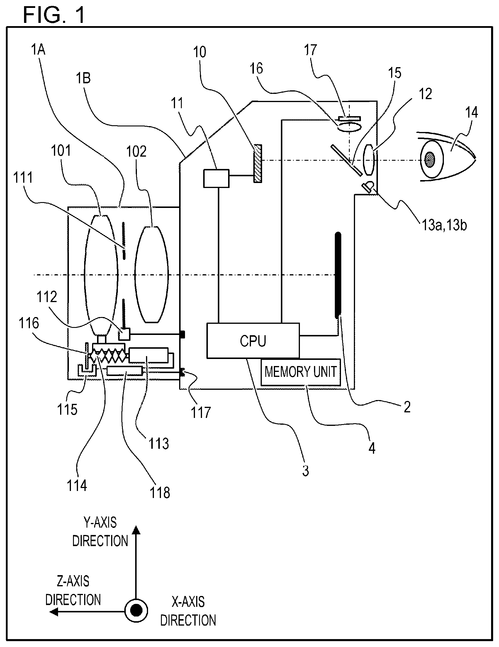 Patent US12568300 Figure 1 – Electronic apparatus, method for controlling electronic apparatus, and non-transitory computer-readable storage medium for GUI control on a display
