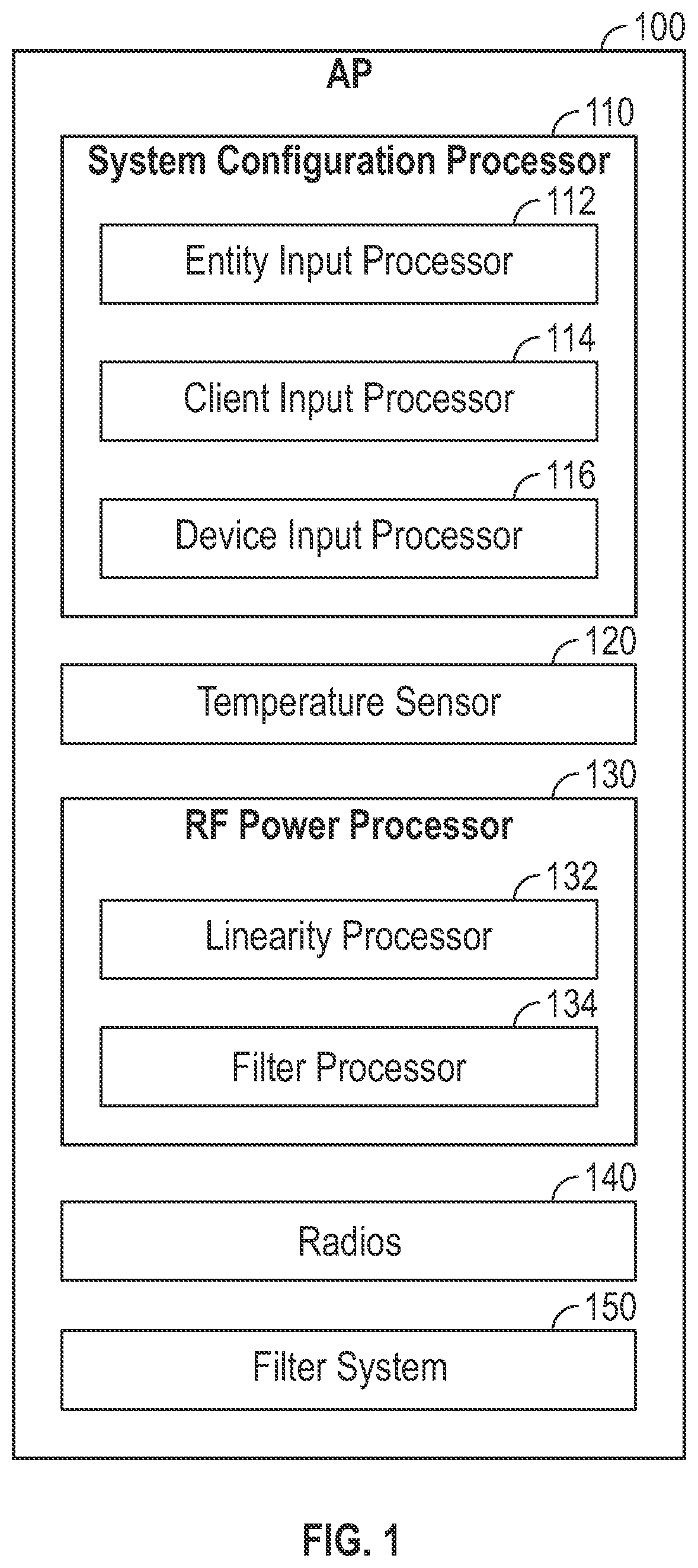 Patent US12568445 Figure 1 – Wireless local area network access point system configuration and power improvement