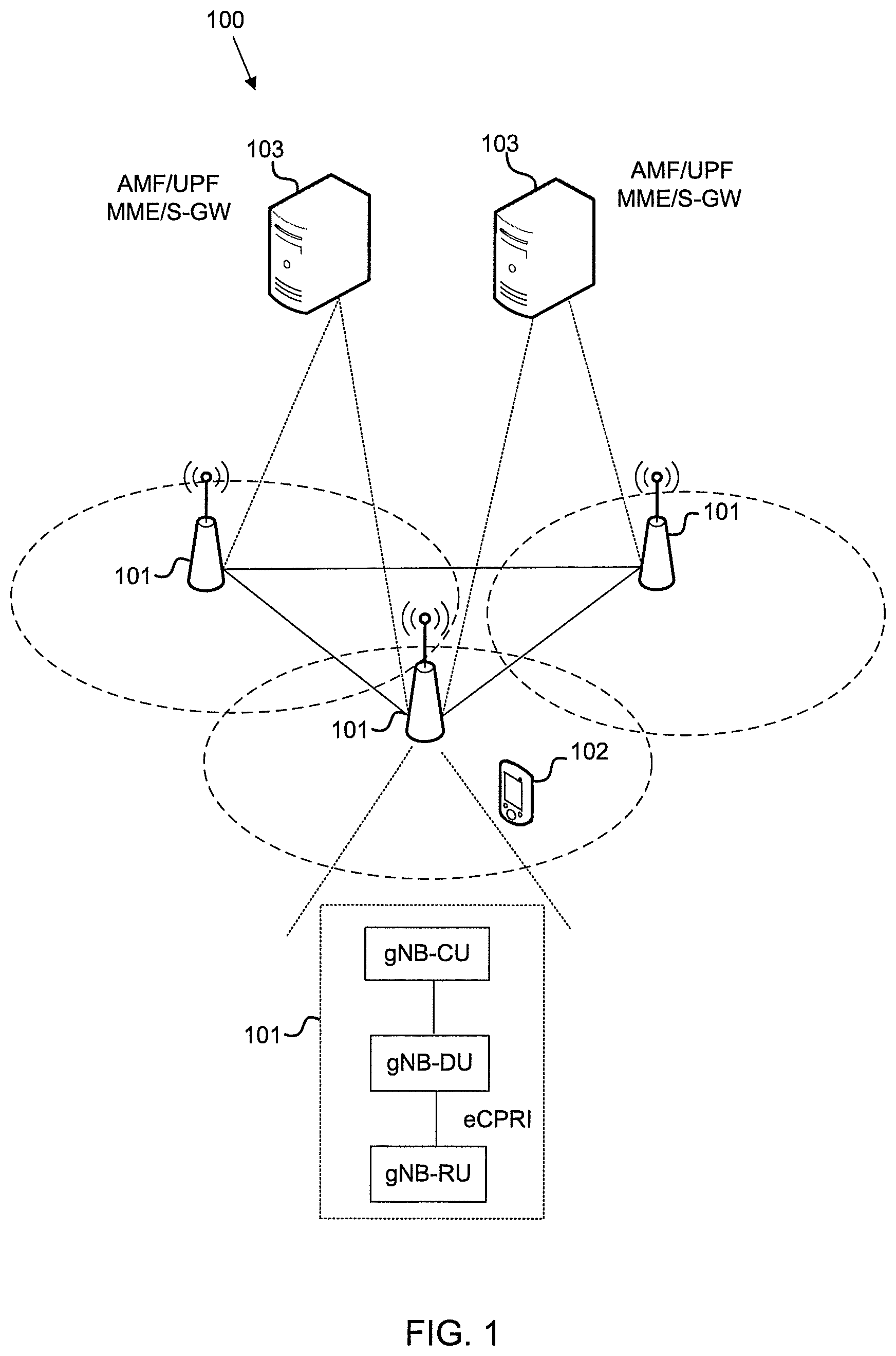 Patent US12568457 — Time of arrival method for UE positioning in distributed RAN system architecture — Figure 1