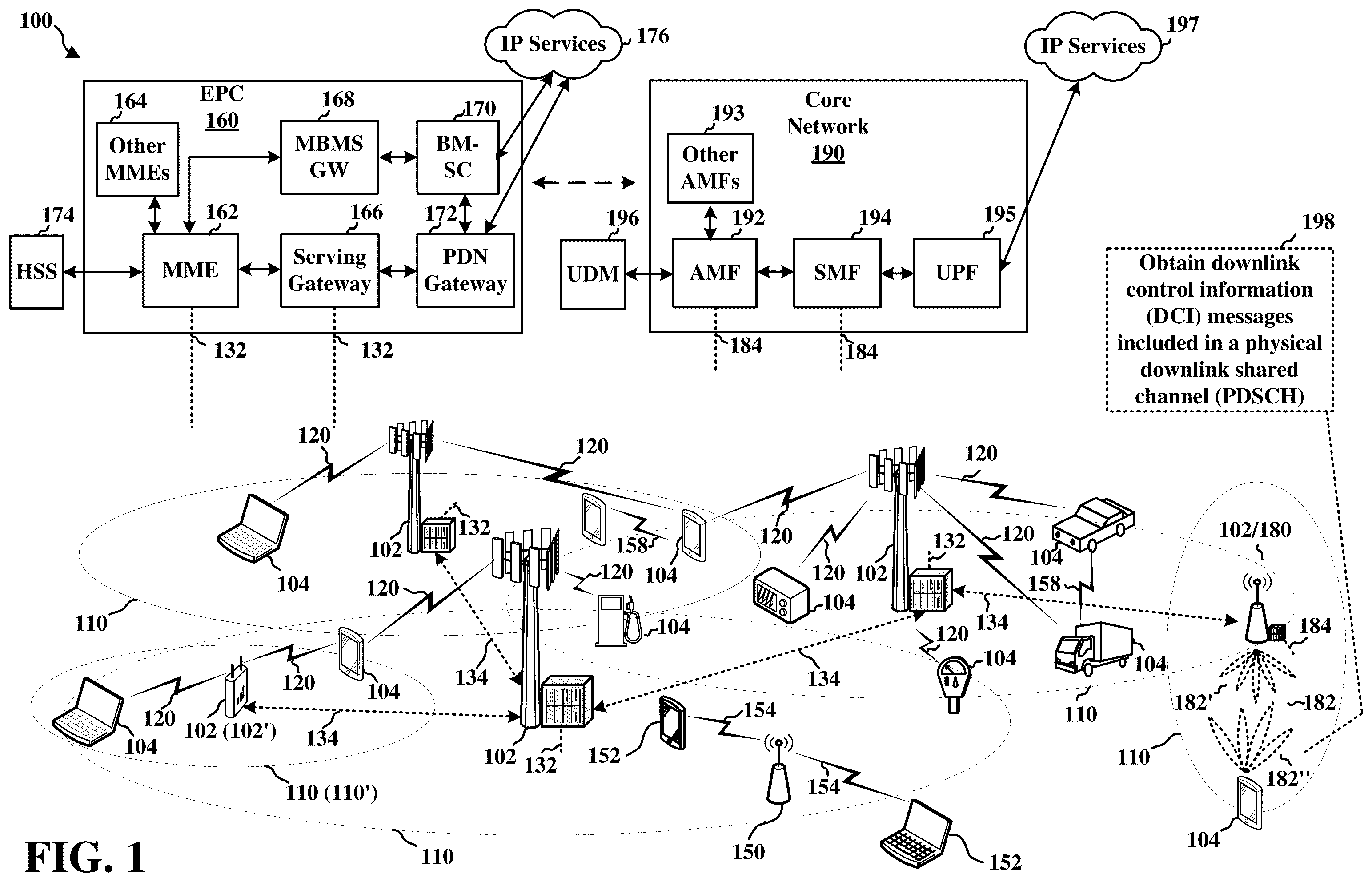 Patent US12568508 Figure 1 – Multiple DCIS transmitted over PDSCH