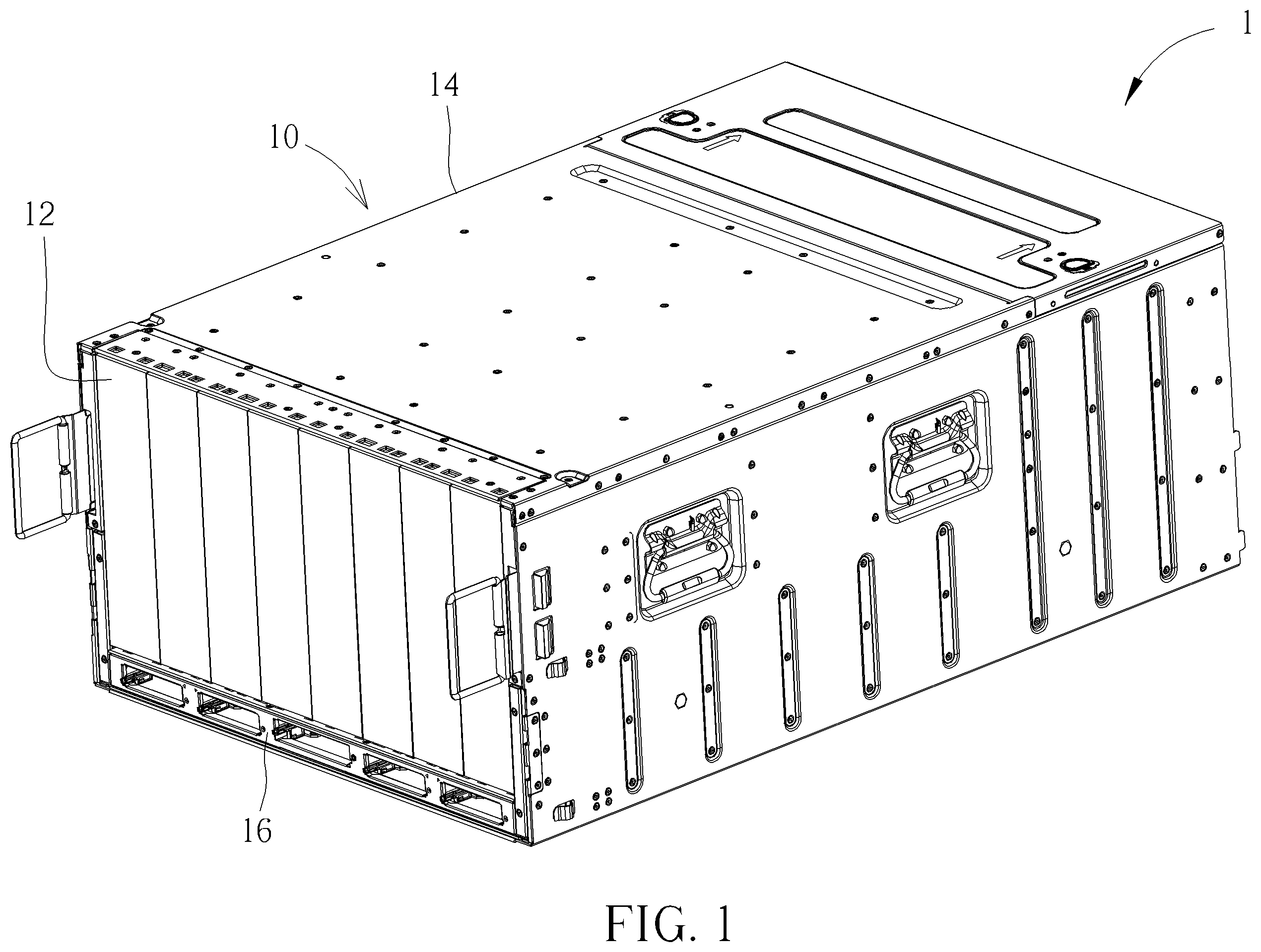 Patent US12568599 — Data processing device, chassis and tray — Figure 1