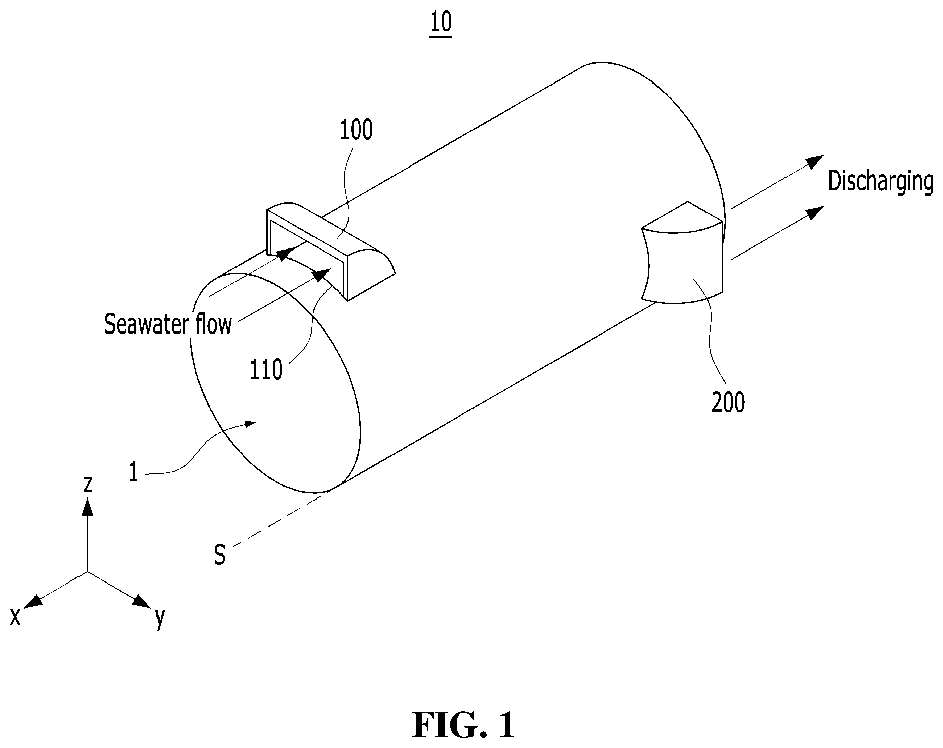 Patent US12568608 — Non-power cooling device for underwater datacenter — Figure 1