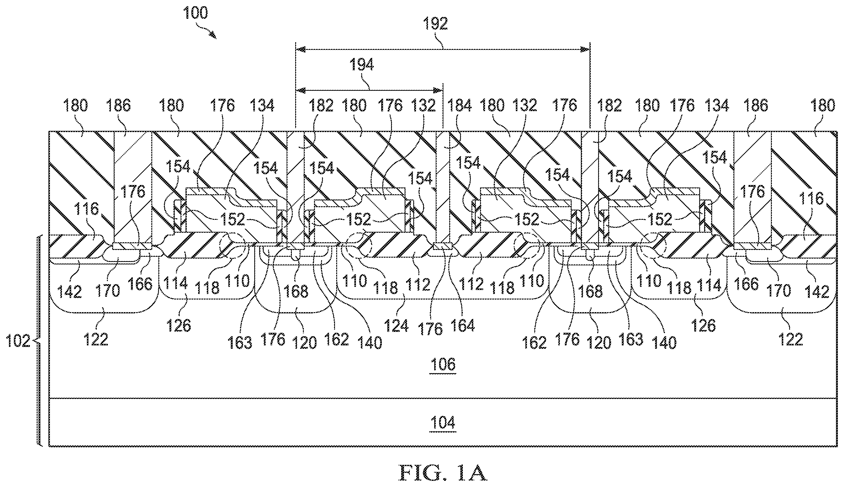 Patent US12568647 — Bird's beak profile of field oxide region — Figure 1