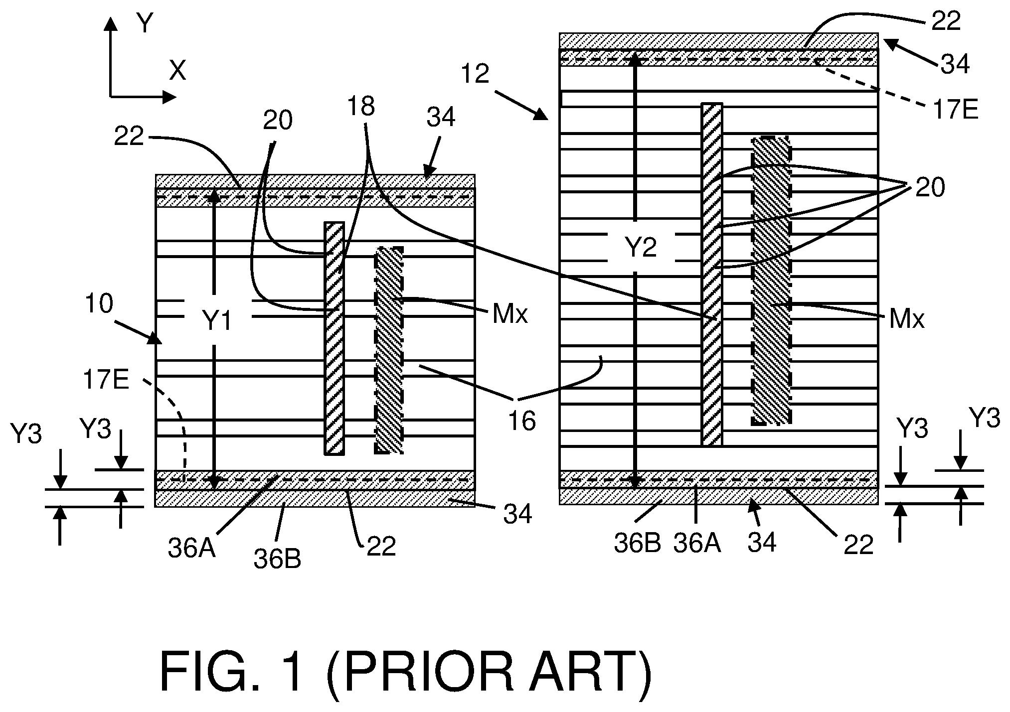 Patent US12568684 — Integrated circuit structure with cells having asymmetric power rail — Figure 1