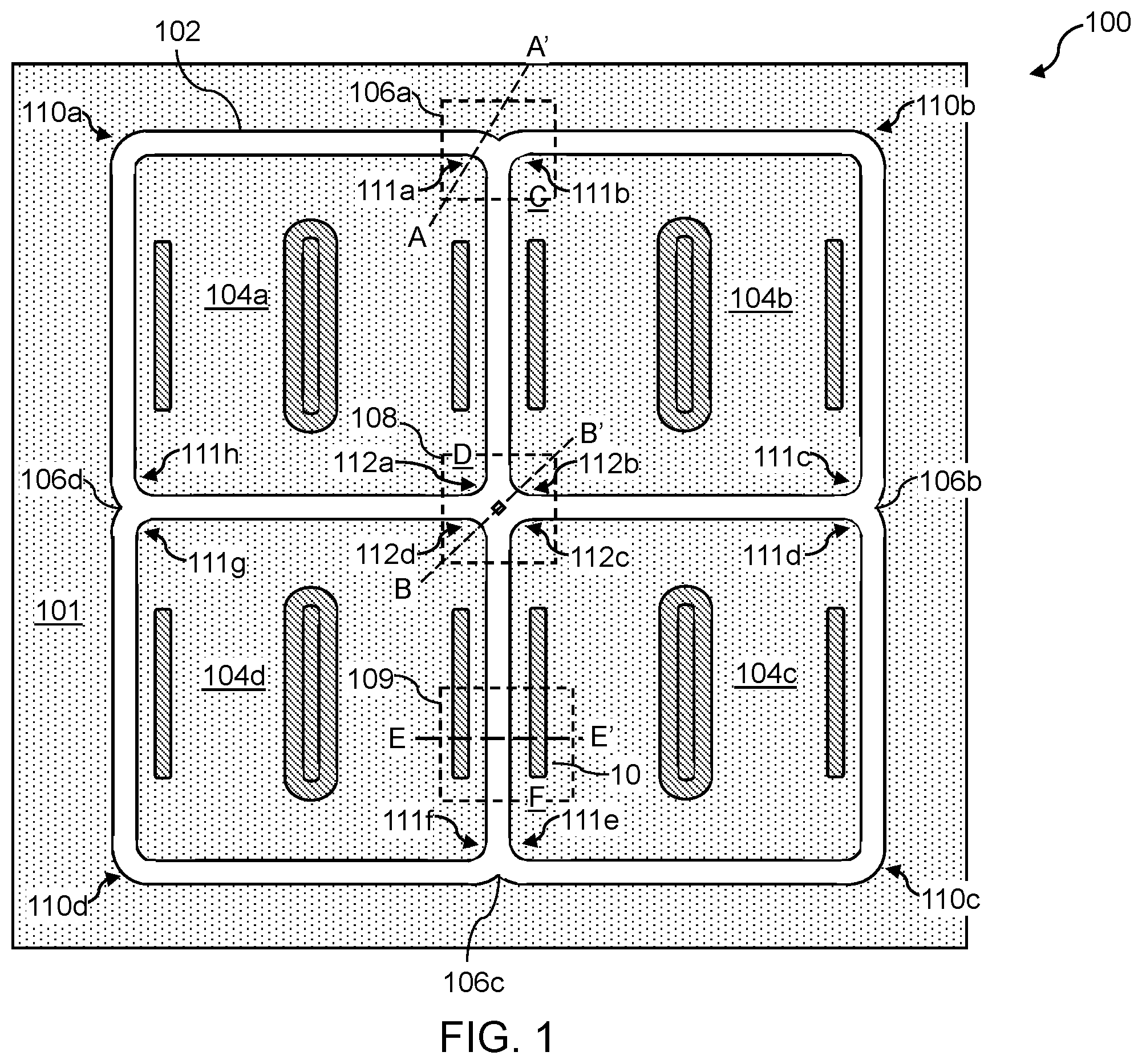 Patent US12568691 — BCD device layout area defined by a deep trench isolation structure and methods for forming the same — Figure 1