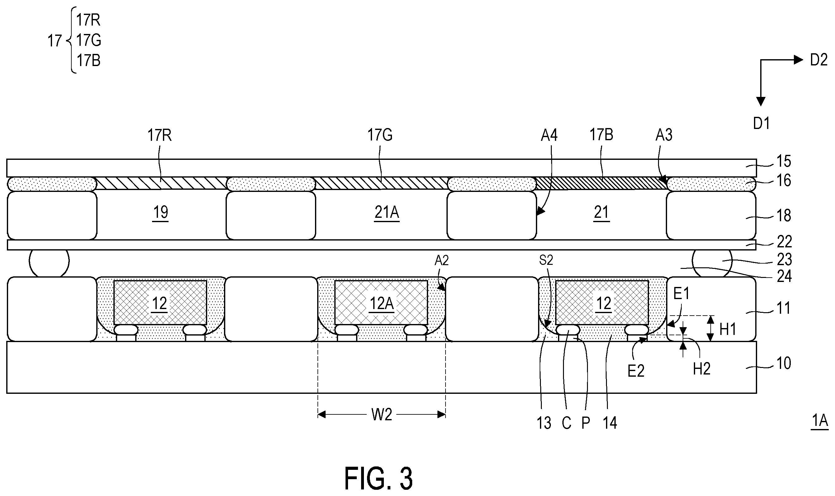 Patent US12568724 Figure 3 – Display device and manufacturing method thereof