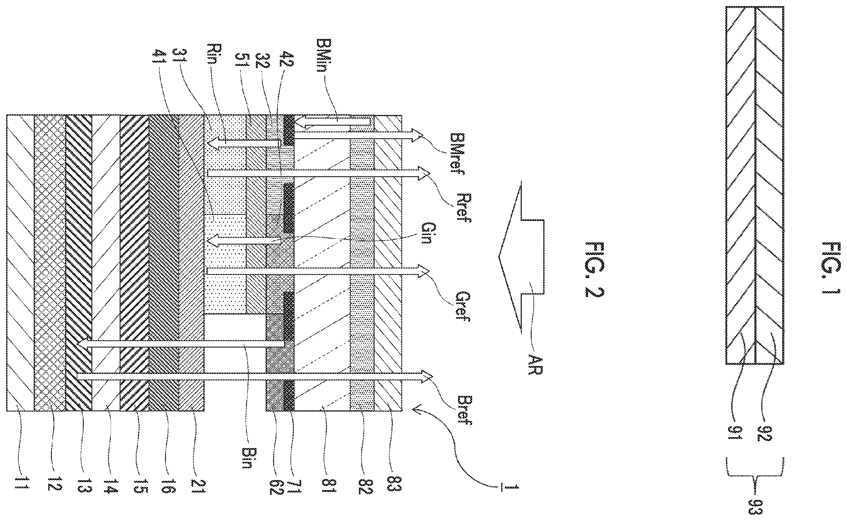 Patent US12568754 Figure 1 – Laminate comprising a wavelength-conversion material and a wavelength-selective absorption layer, display device, and organic electroluminescent display device