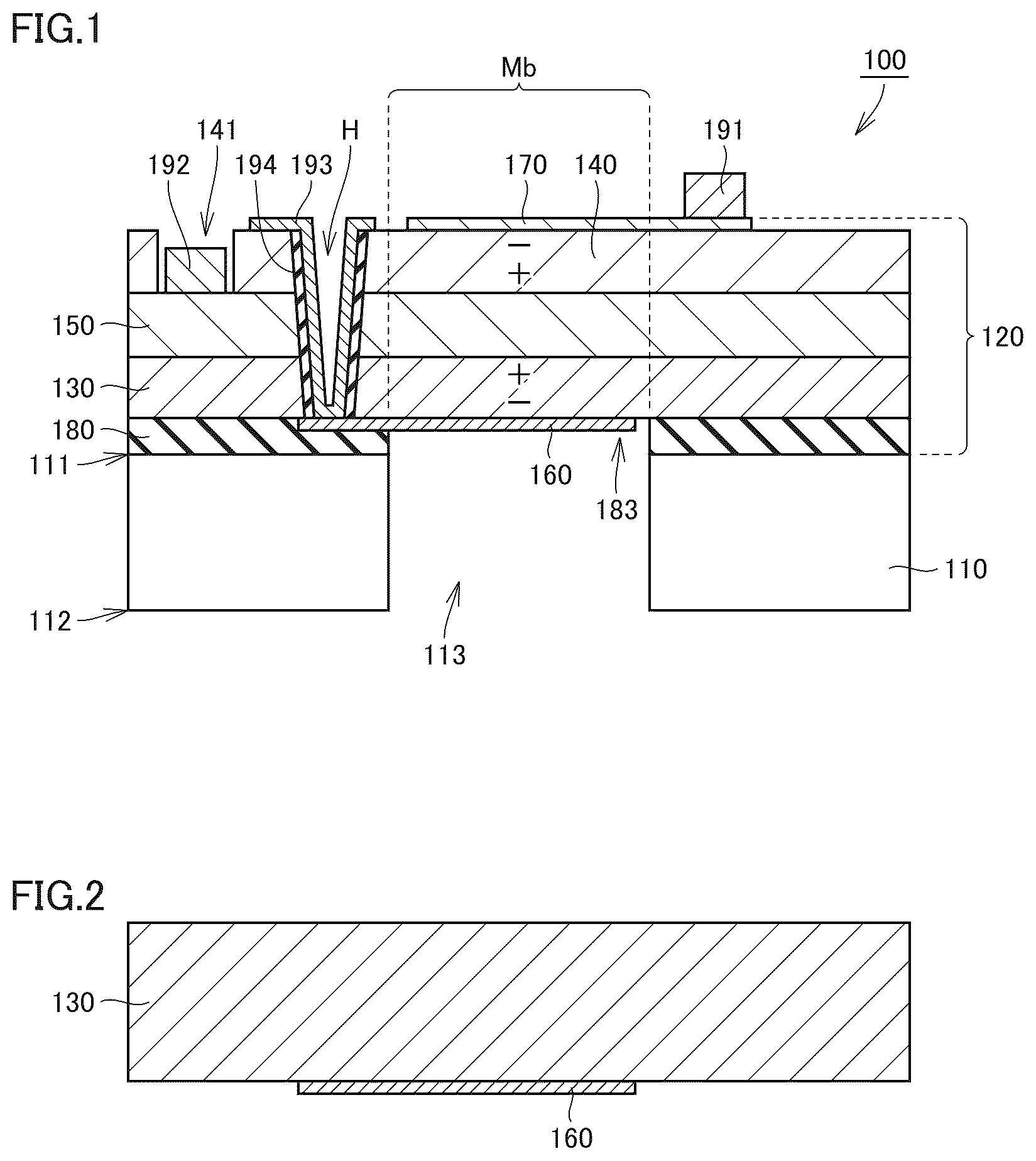 Patent US12568767 — Piezoelectric device including piezoelectric body layer with positive and negative polarization charges — Figure 1