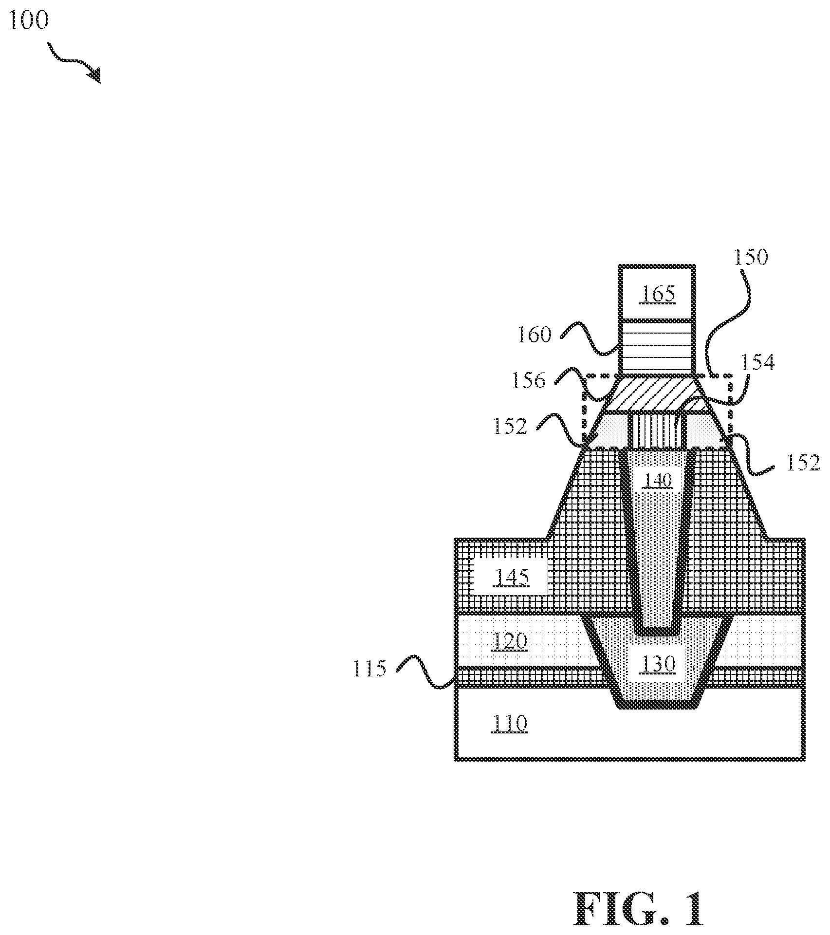 Patent US12568772 — MRAM with a multi-component, multi-layer bottom electrode — Figure 1