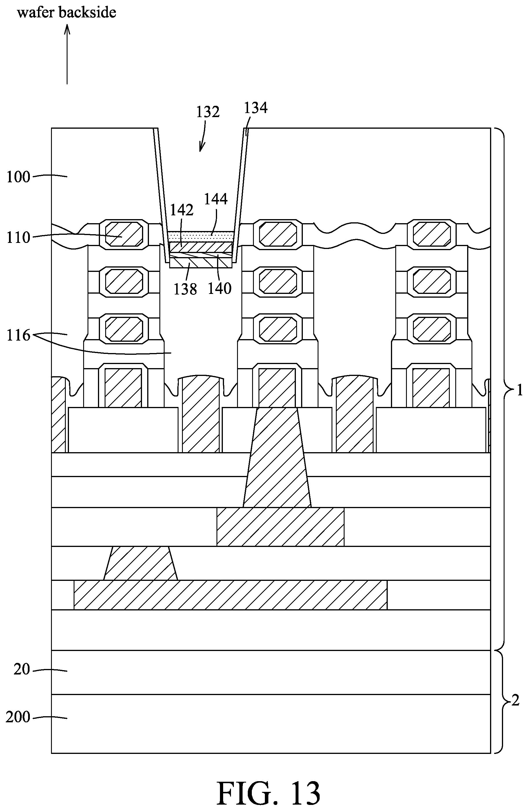 Patent US12568775 Figure 13 – Method for forming a memory device at a backside of a wafer substrate, and memory cell including a memory device at a backside of a wafer substrate