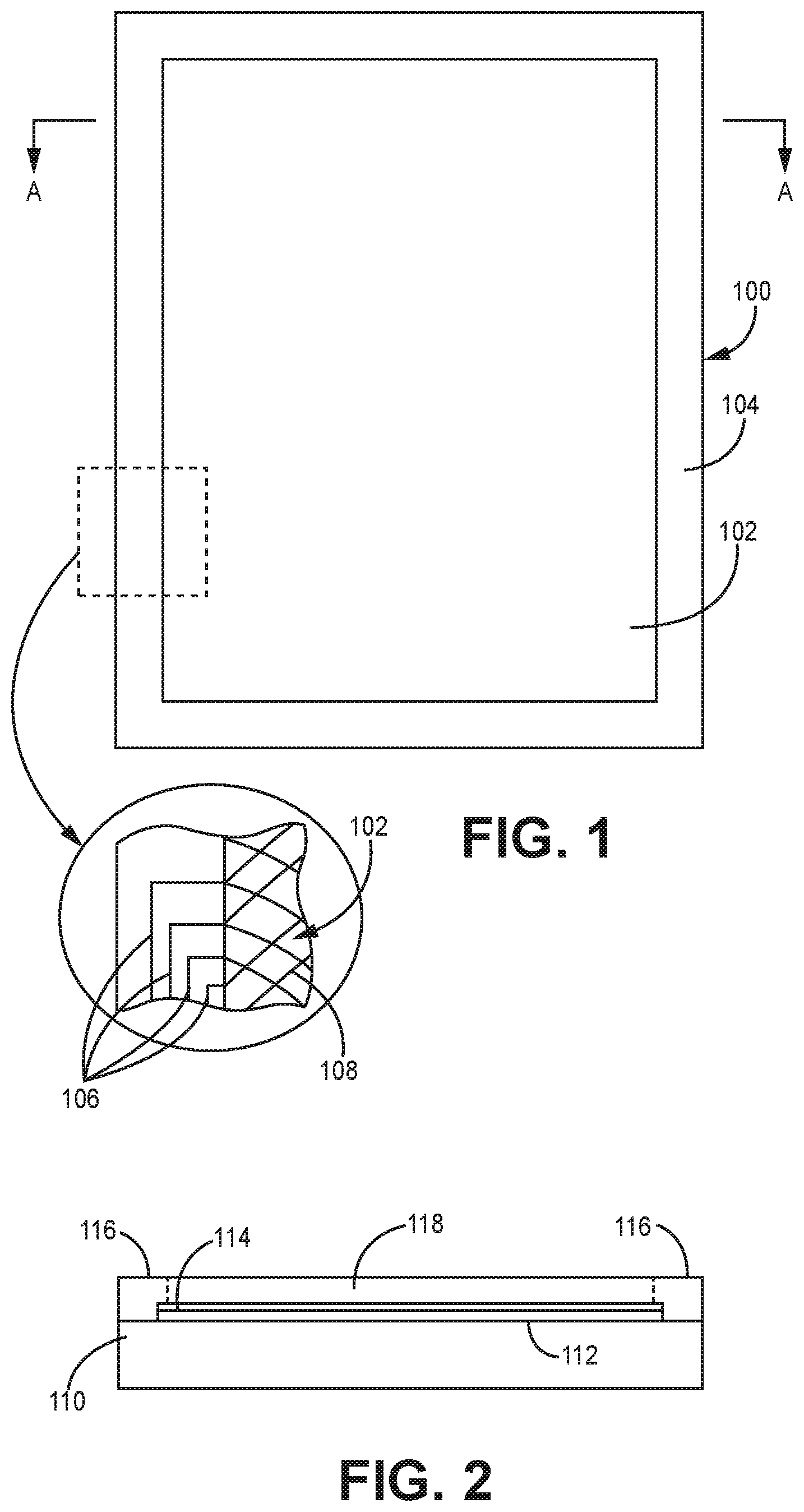 Patent US12568783 Figure 1 – Silver-based transparent conductive layers interfaced with copper traces and methods for forming the structures