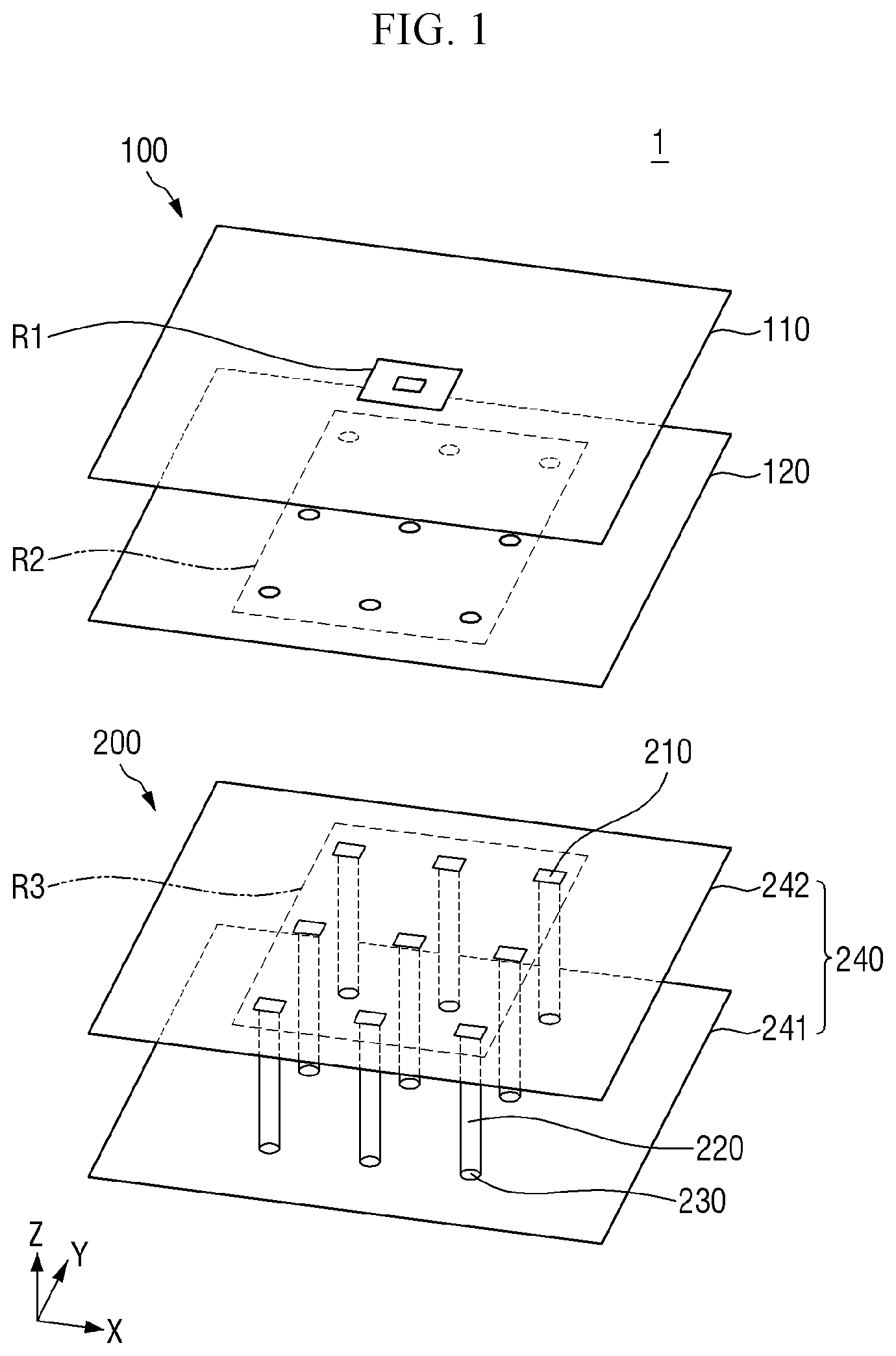 Patent US12568816 — Three-dimensional semiconductor integrated circuit device including inter-die interface — Figure 1
