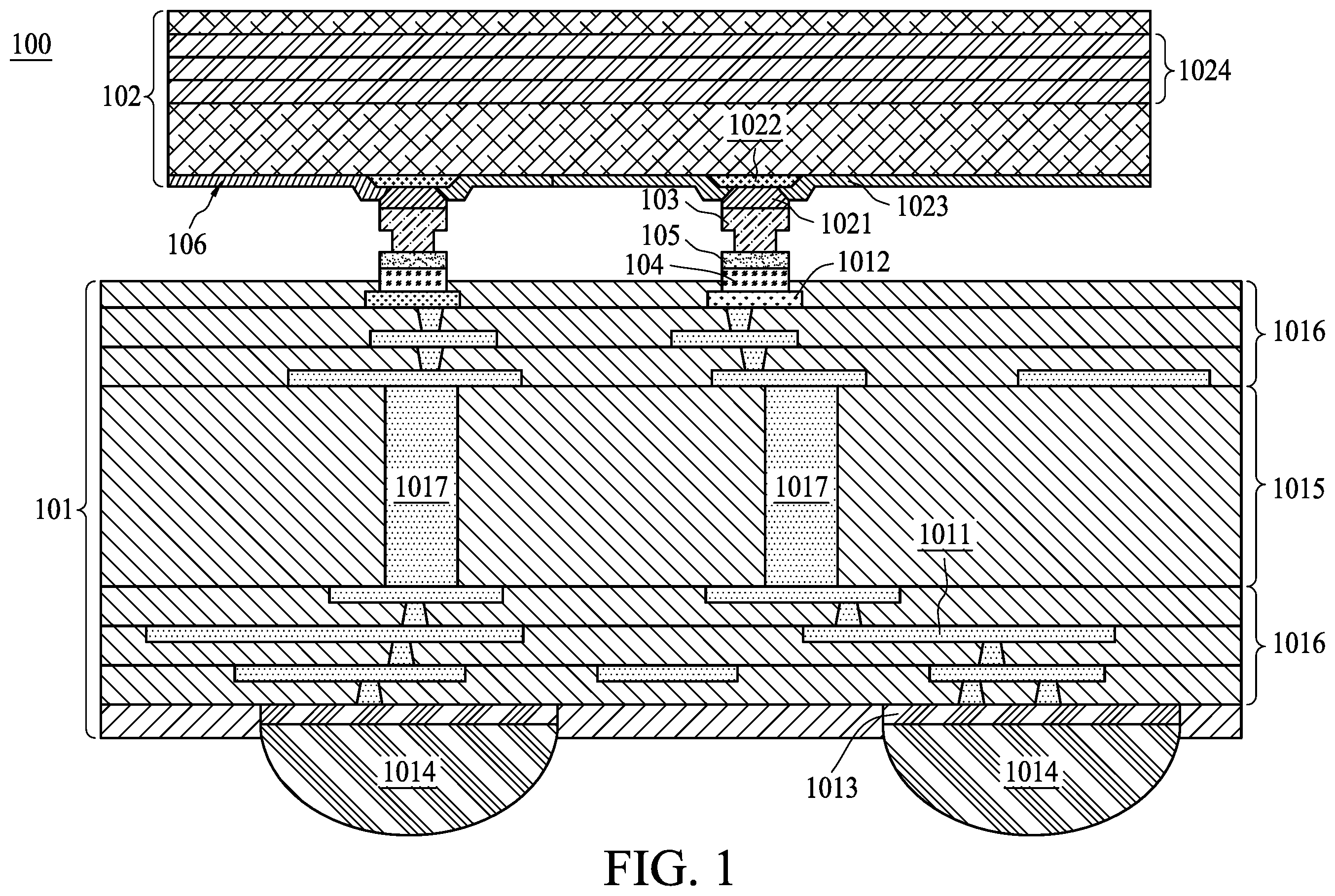 Patent US12568866 — Semiconductor structure and method of manufacturing the same — Figure 1