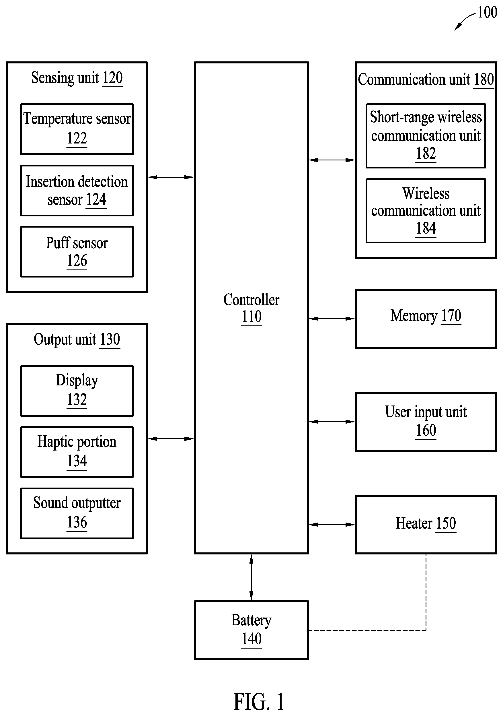 Patent US12569009 — Aerosol generating device — Figure 1