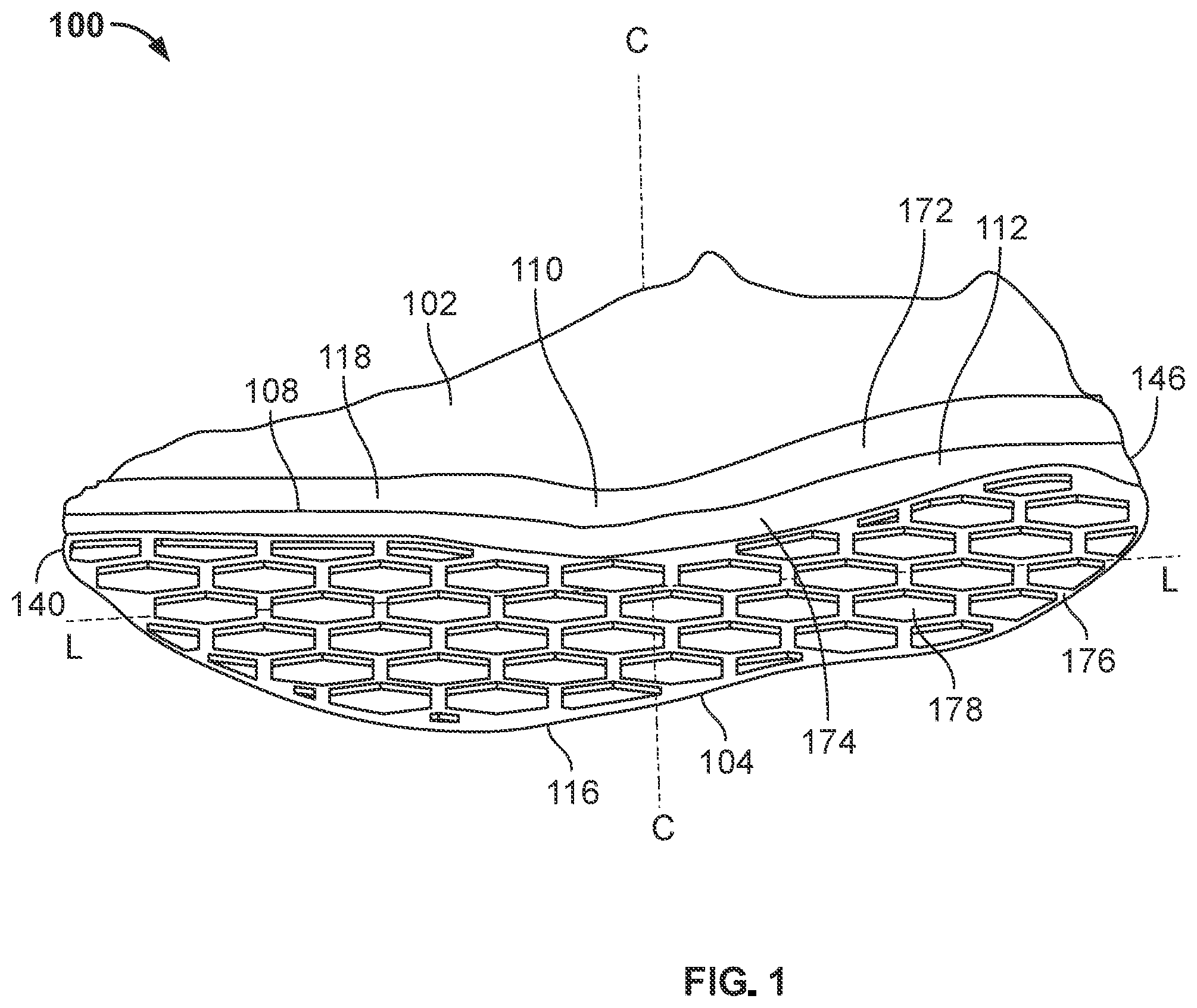 Patent US12569031 — Sole structure for an article of footwear — Figure 1