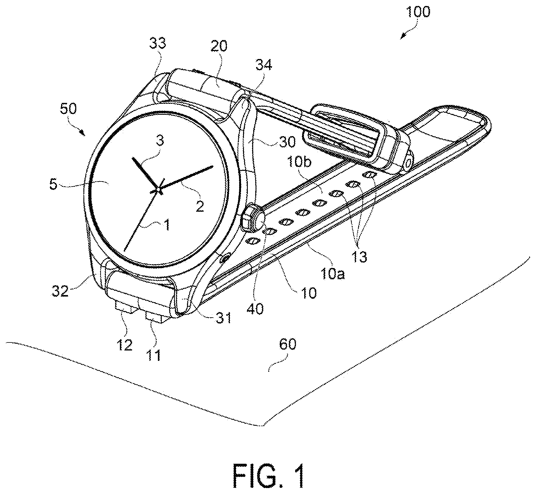 Patent US12569039 — Band and timepiece — Figure 1