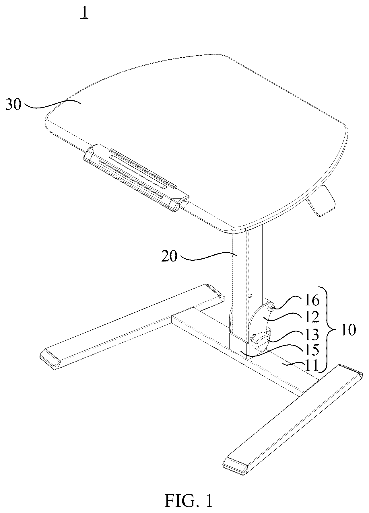 Patent US12569058 Figure 1 – Folding table