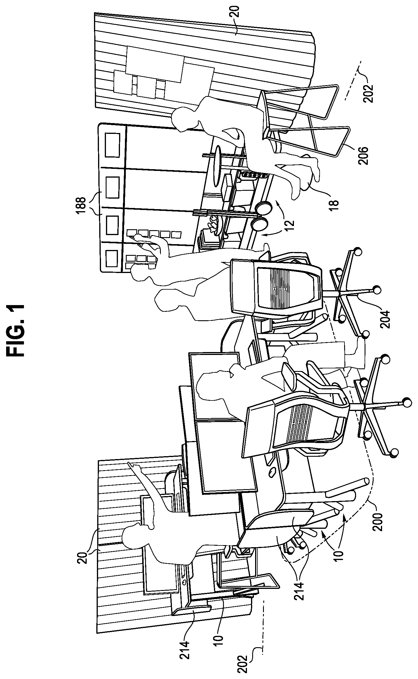 Patent US12569063 Figure 1 – Workspace system and components and method for the use thereof