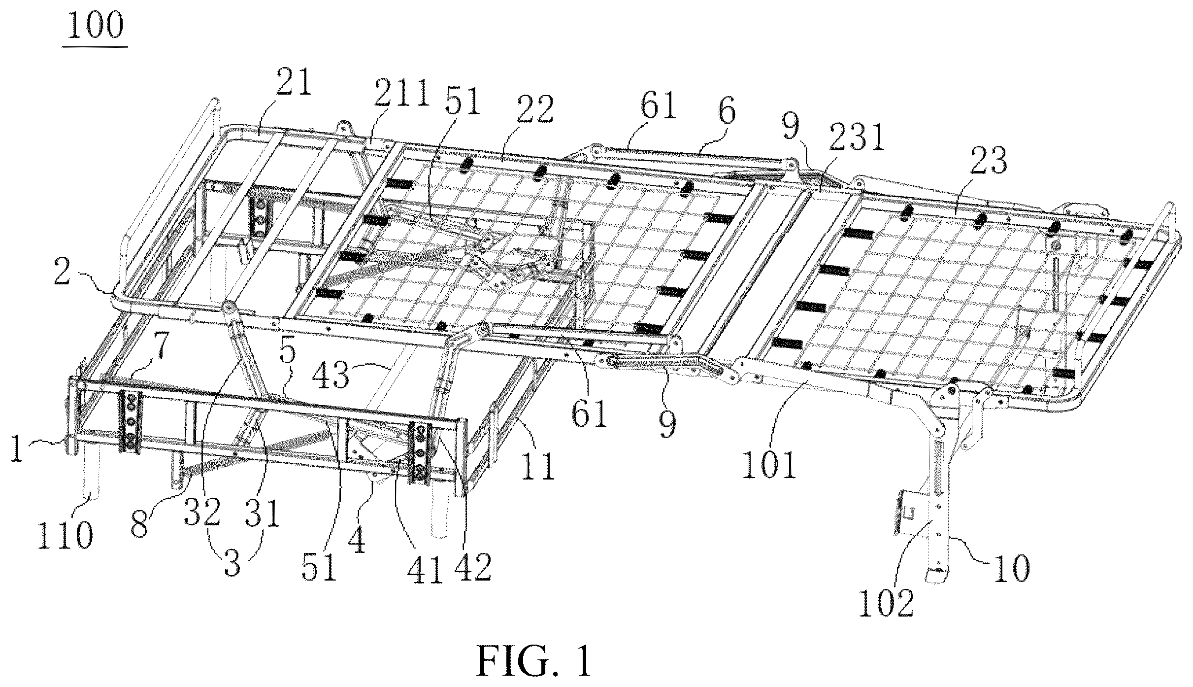 Patent US12569068 — Single folding sofa bedstead — Figure 1