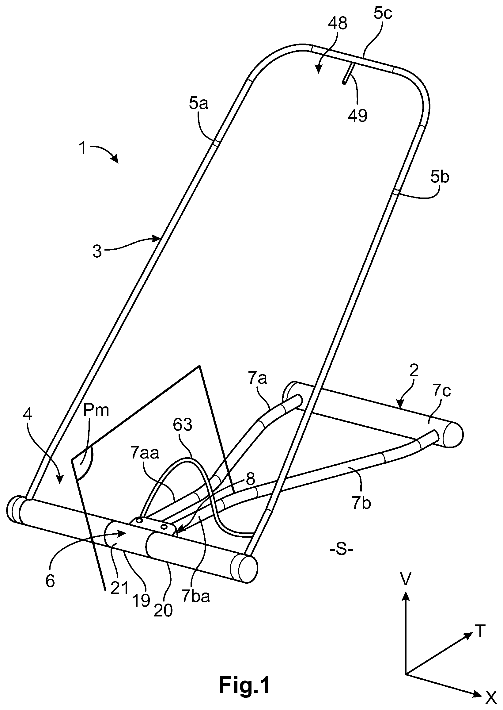 Patent US12569071 — Foldable deckchair for a child — Figure 1