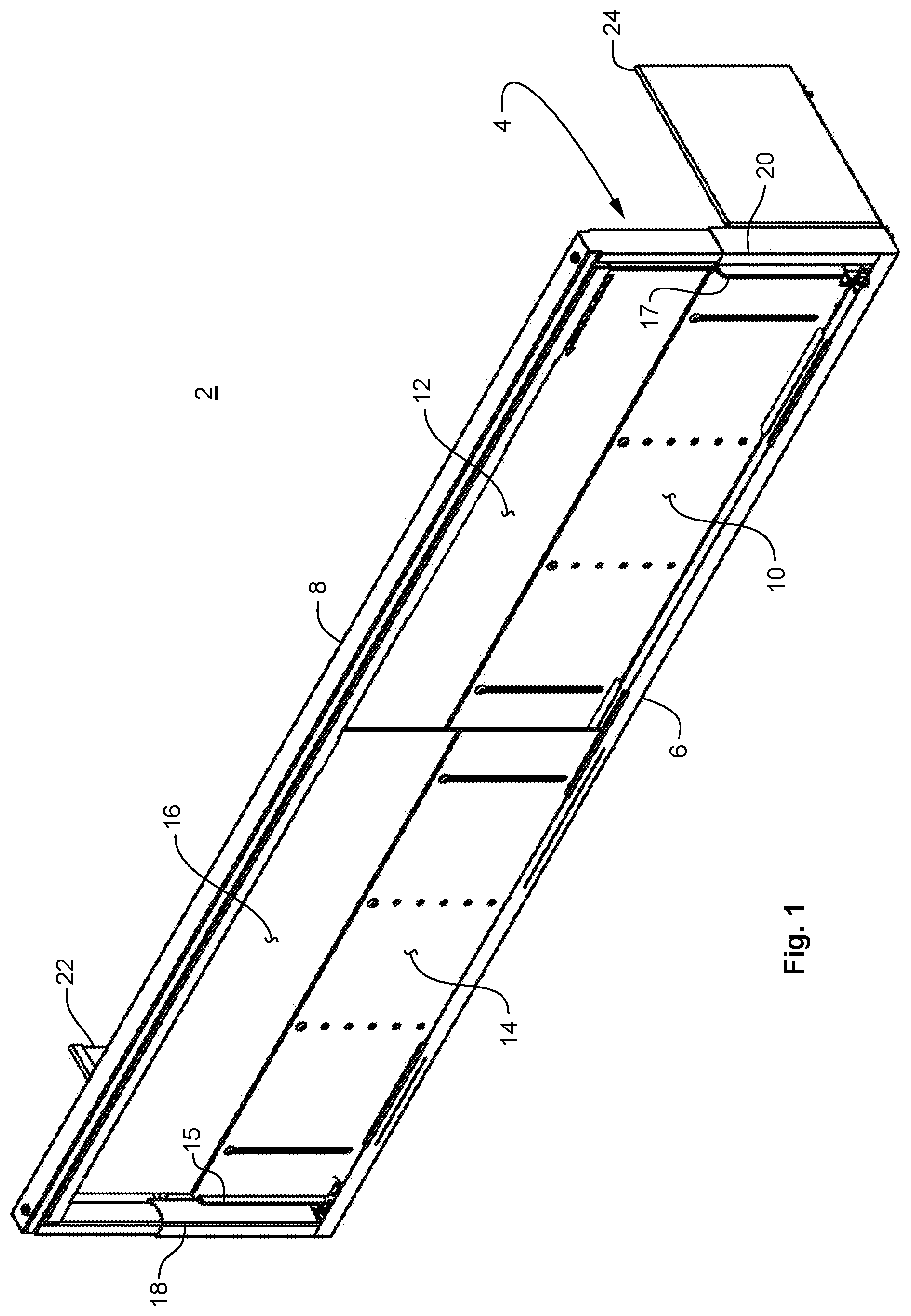 Patent US12569078 — Self-closing security door assembly for retail display — Figure 1