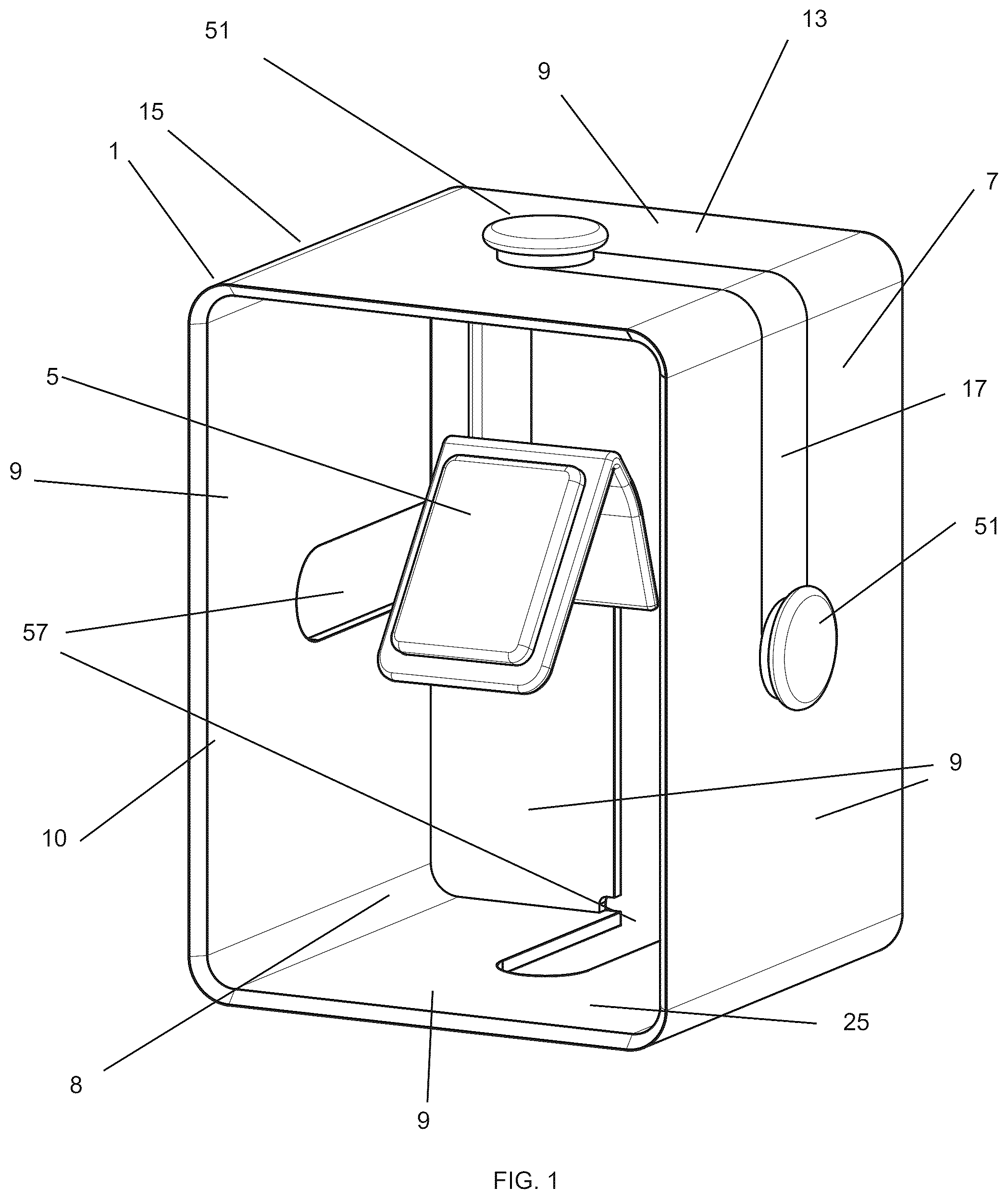 Patent US12569079 — Suspended watch holder display container — Figure 1