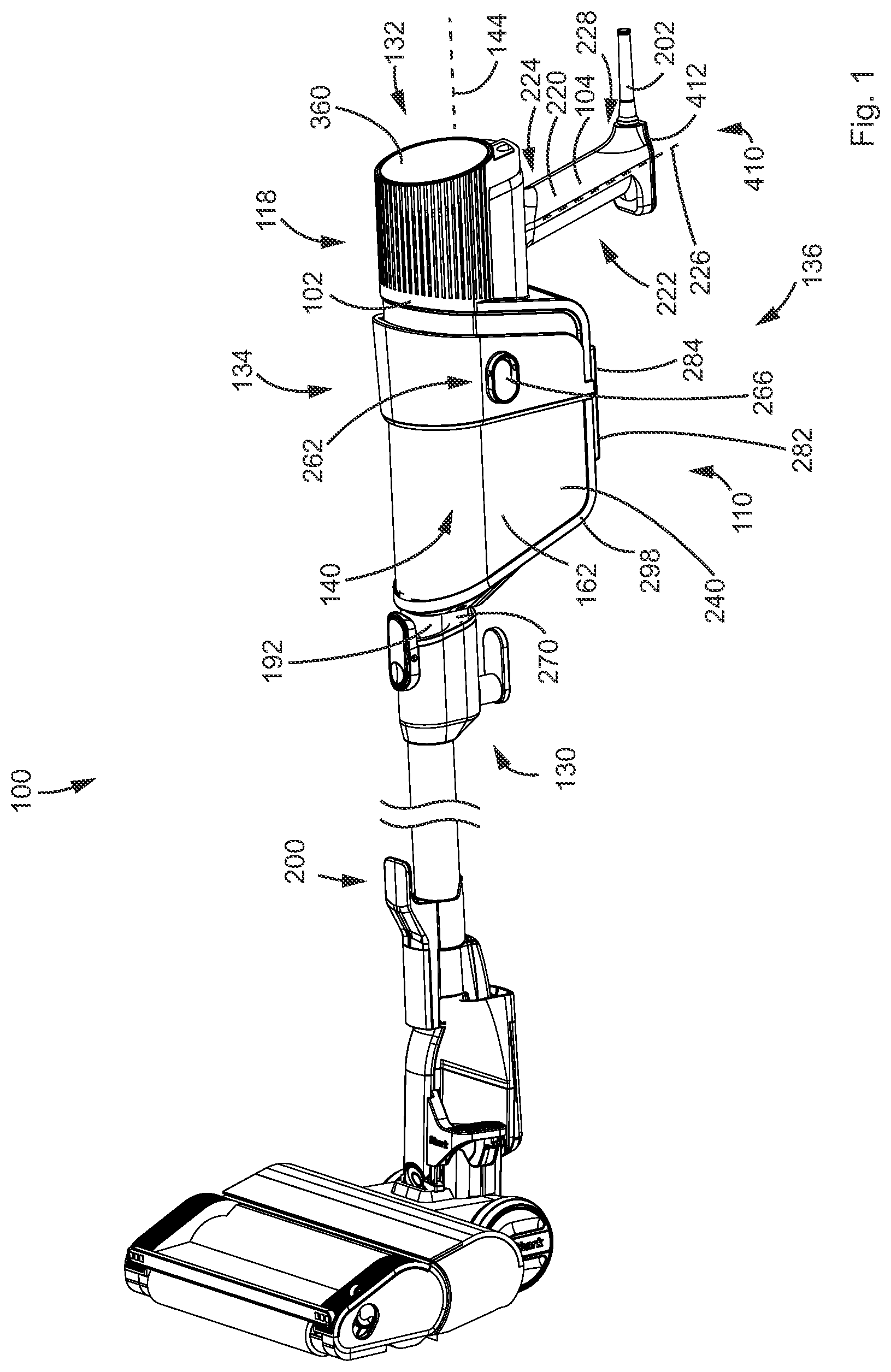 Patent US12569098 Figure 1 – Surface cleaning apparatus