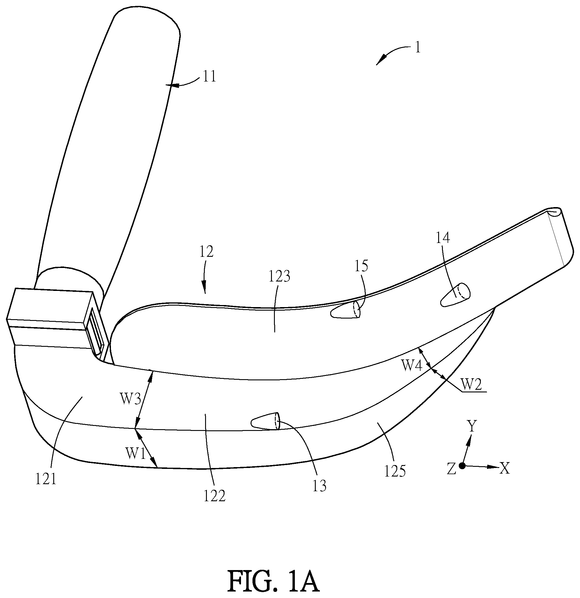 Patent US12569127 Figure 1 – Multi-view video laryngoscope, and spatula blade configured with multiple image capturing apparatuses