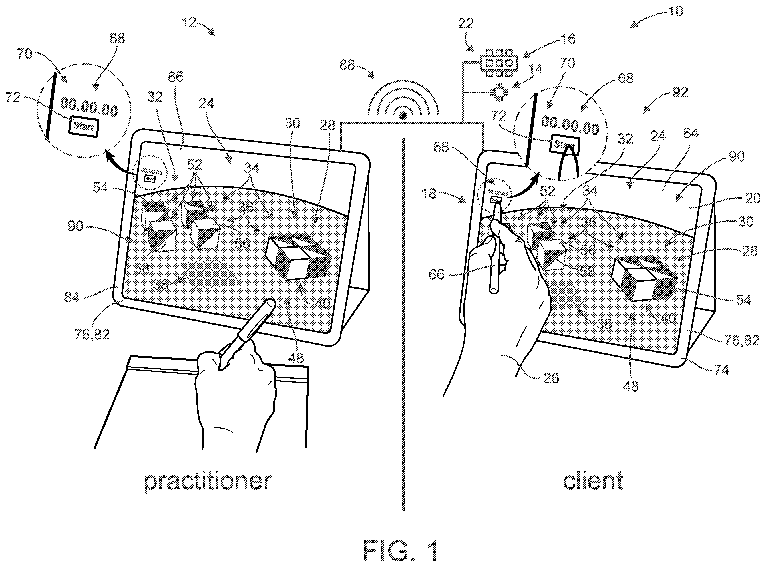 Patent US12569176 — Virtual block test design for psychology testing and method of use thereof — Figure 1