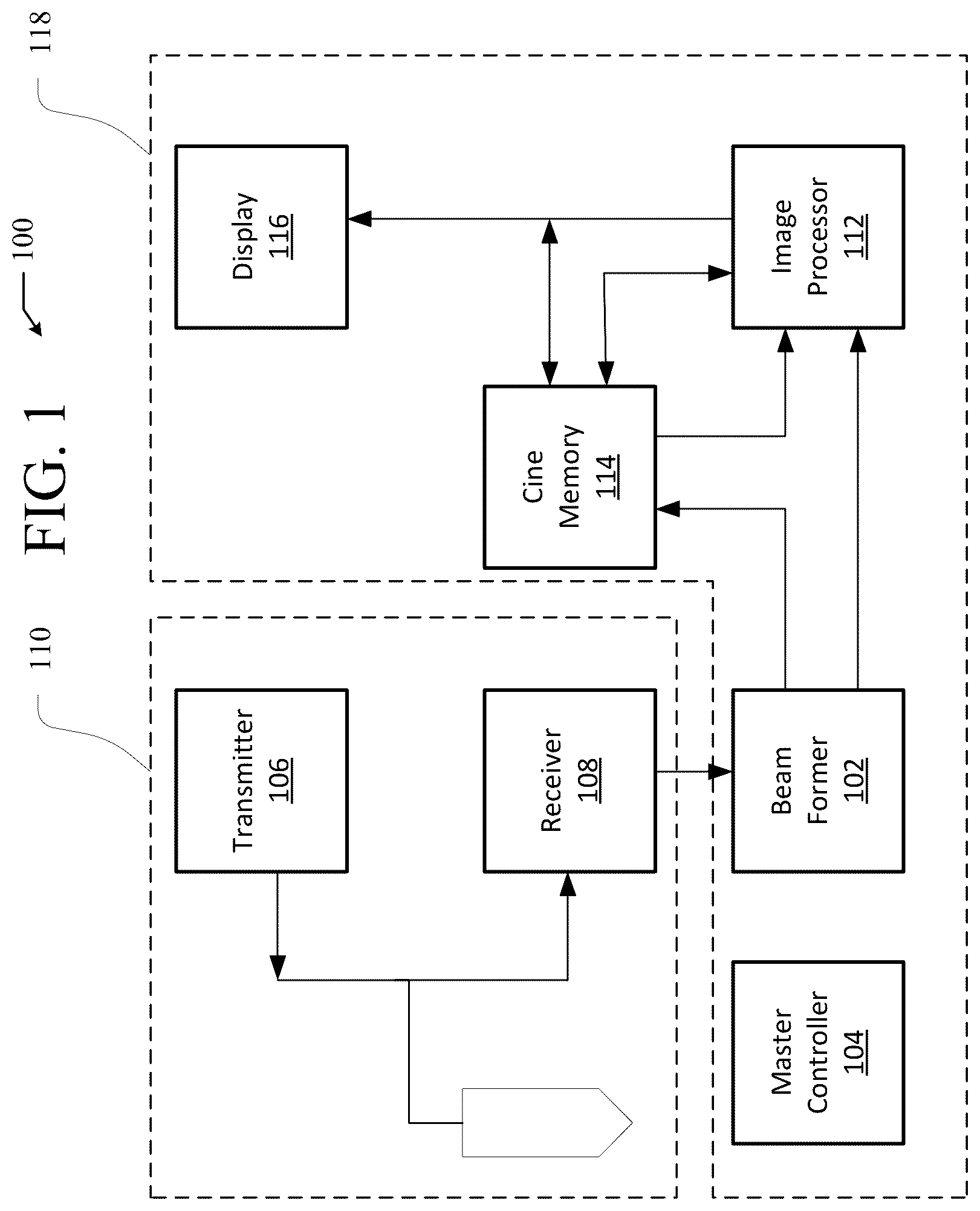 Patent US12569223 — Distributed portable ultrasound system — Figure 1