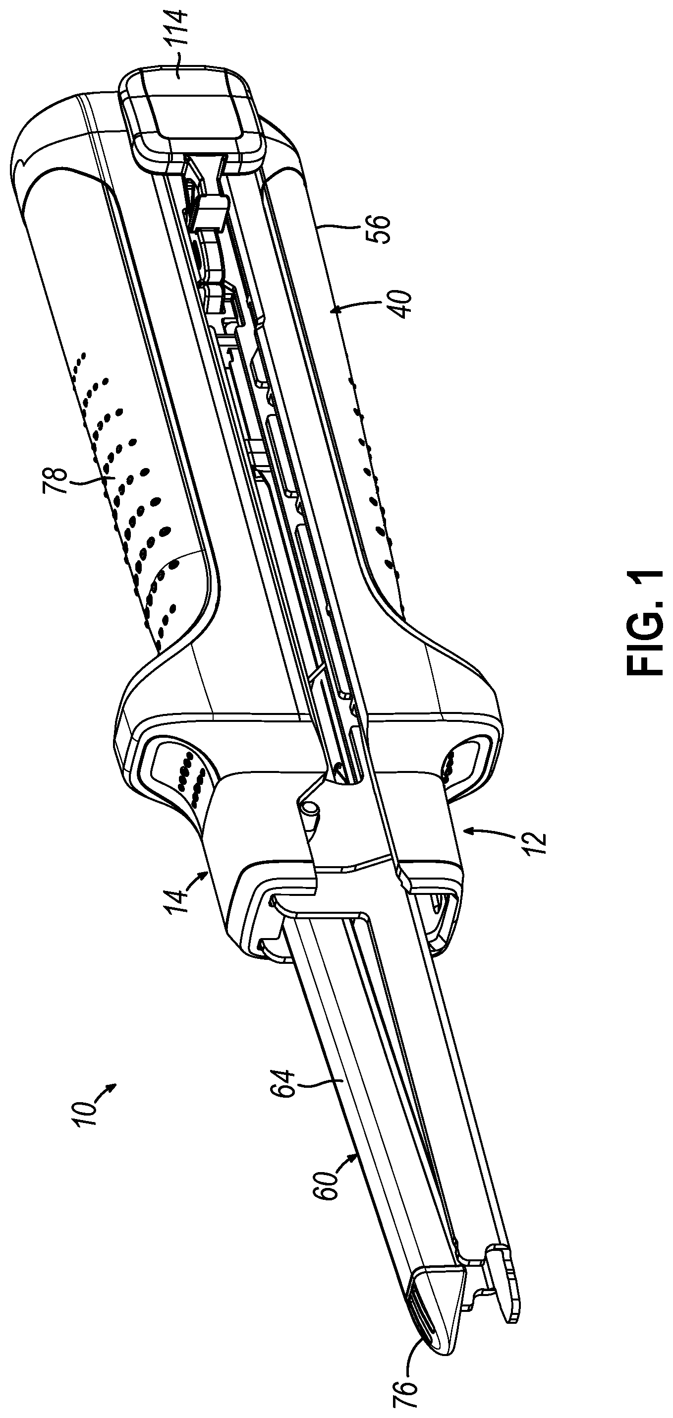 Patent US12569266 — Strain and compression force measurement features for surgical stapler — Figure 1