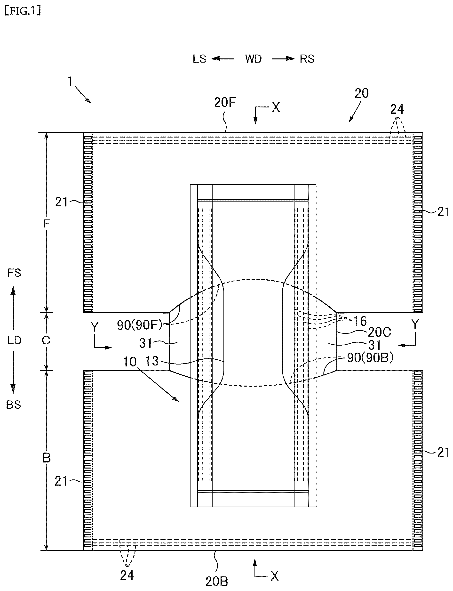 Patent US12569375 Figure 1 – Boxer-shorts-type disposable diaper and method for producing same