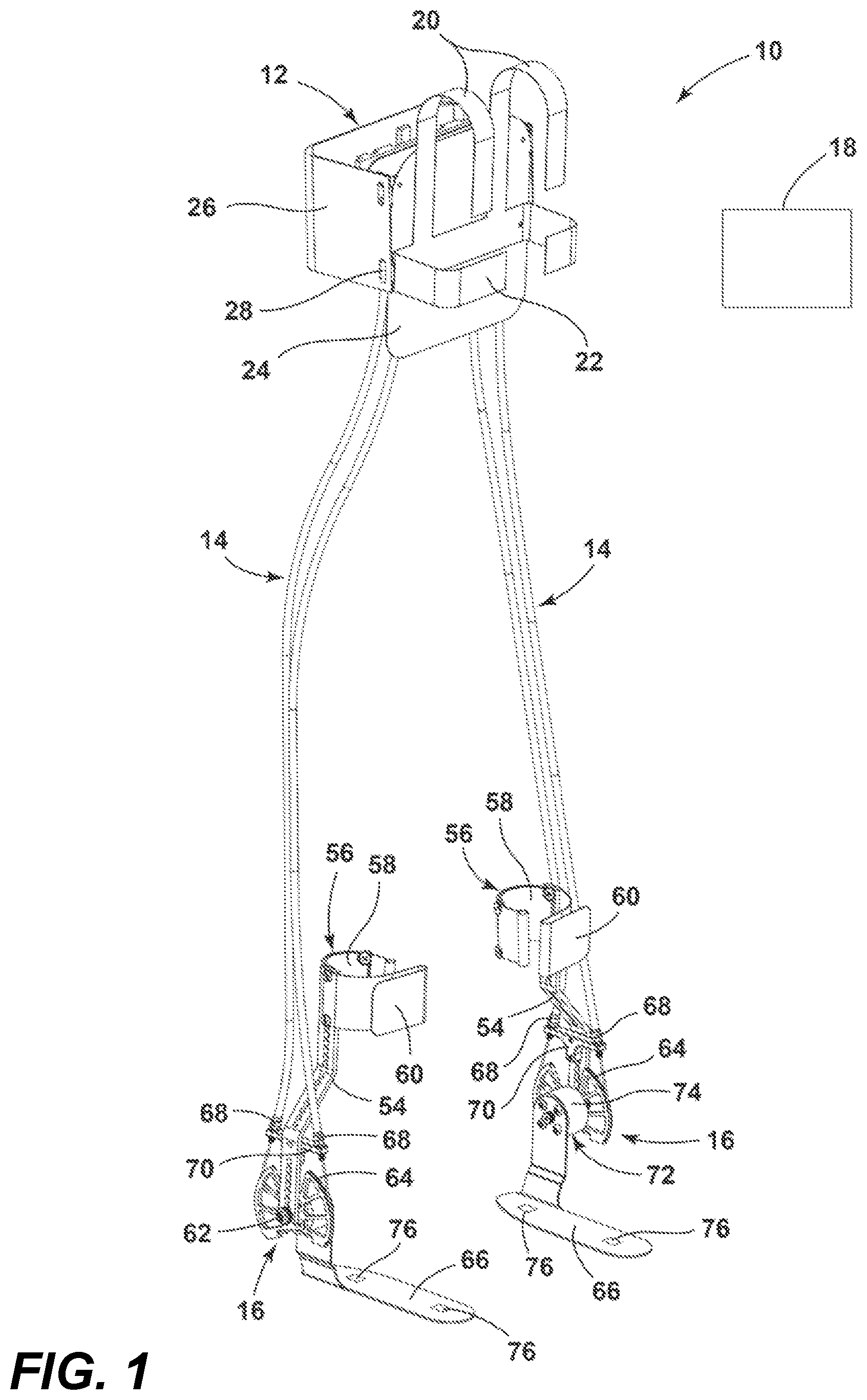 Patent US12569393 — Cable-actuated, kinetically-balanced, parallel torque transfer exoskeleton joint actuator with or without strain sensing — Figure 1
