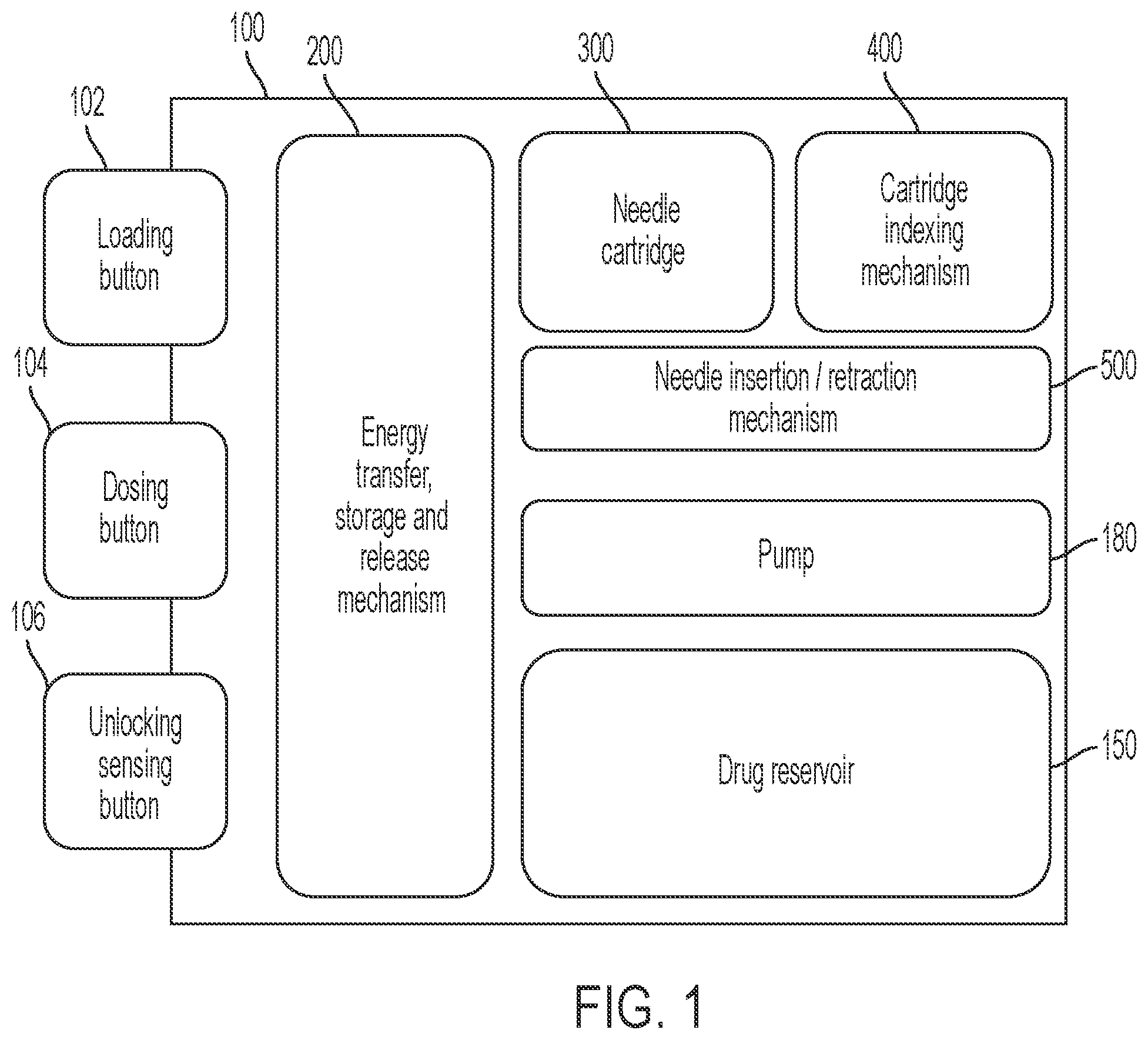 Patent US12569616 Figure 1 – Multi-use drug-delivery device