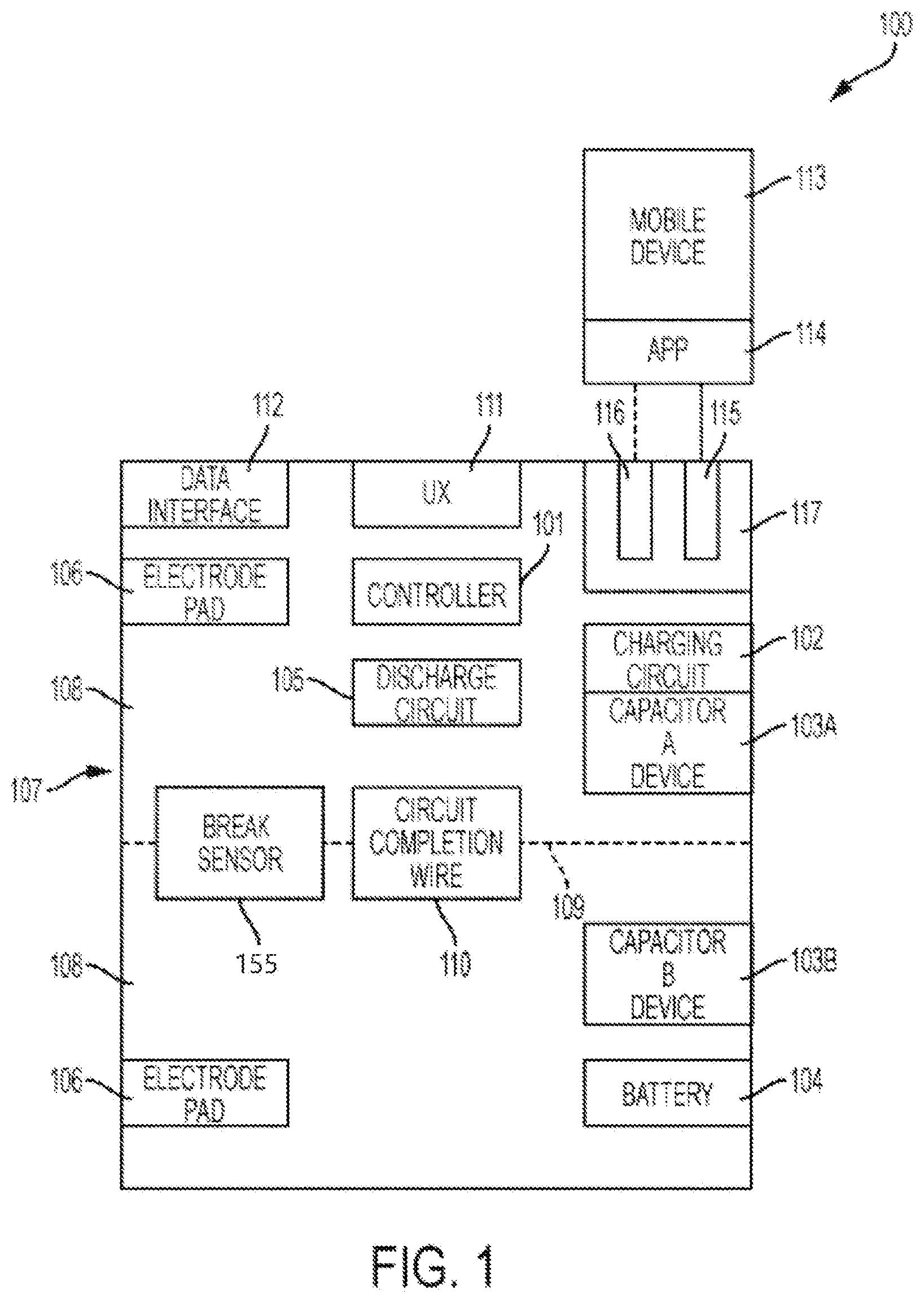 Patent US12569693 — Portable single use automated external defibrillator device — Figure 1