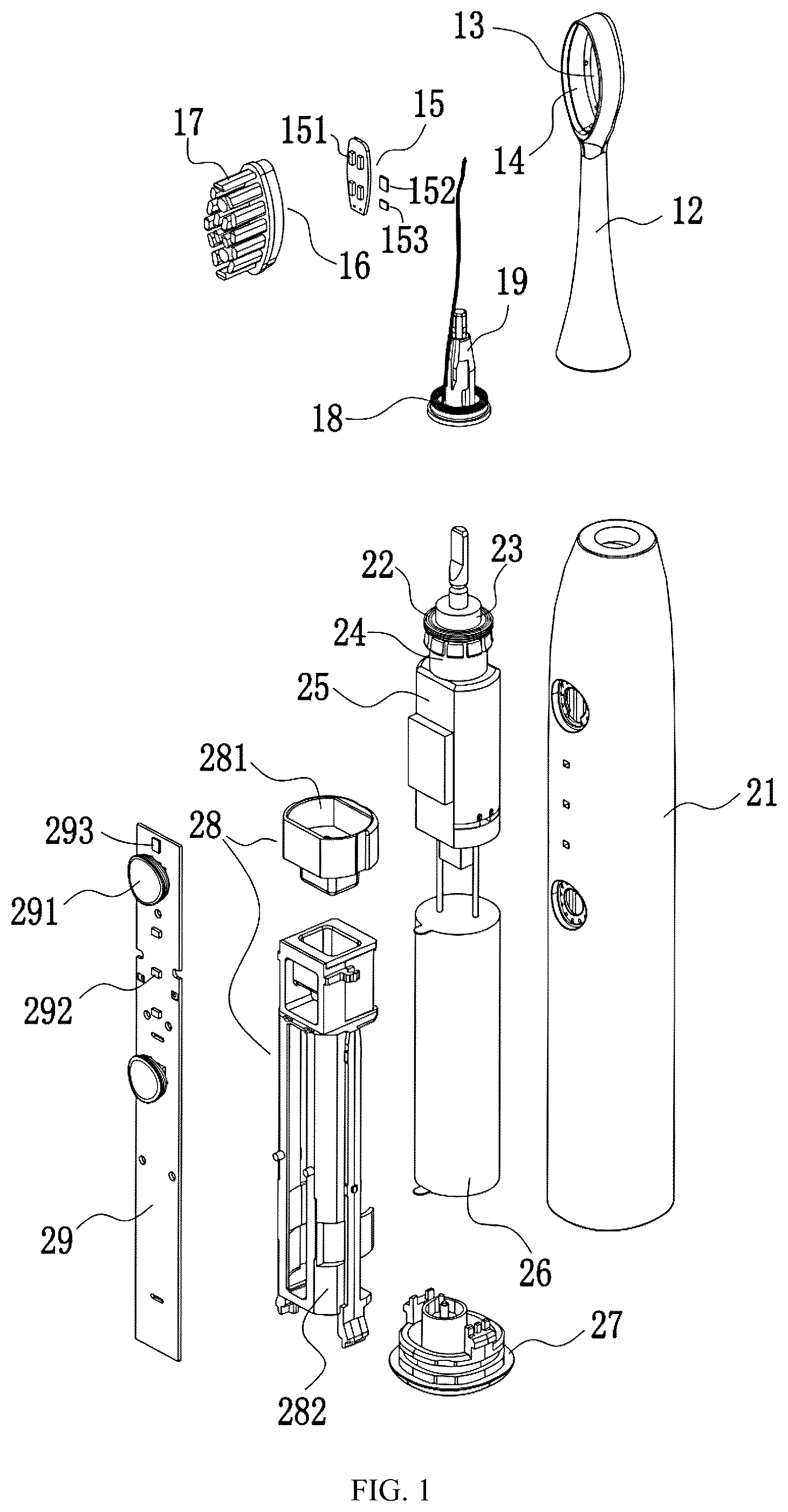 Patent US12569699 — Adjustable light therapy care electric toothbrush — Figure 1