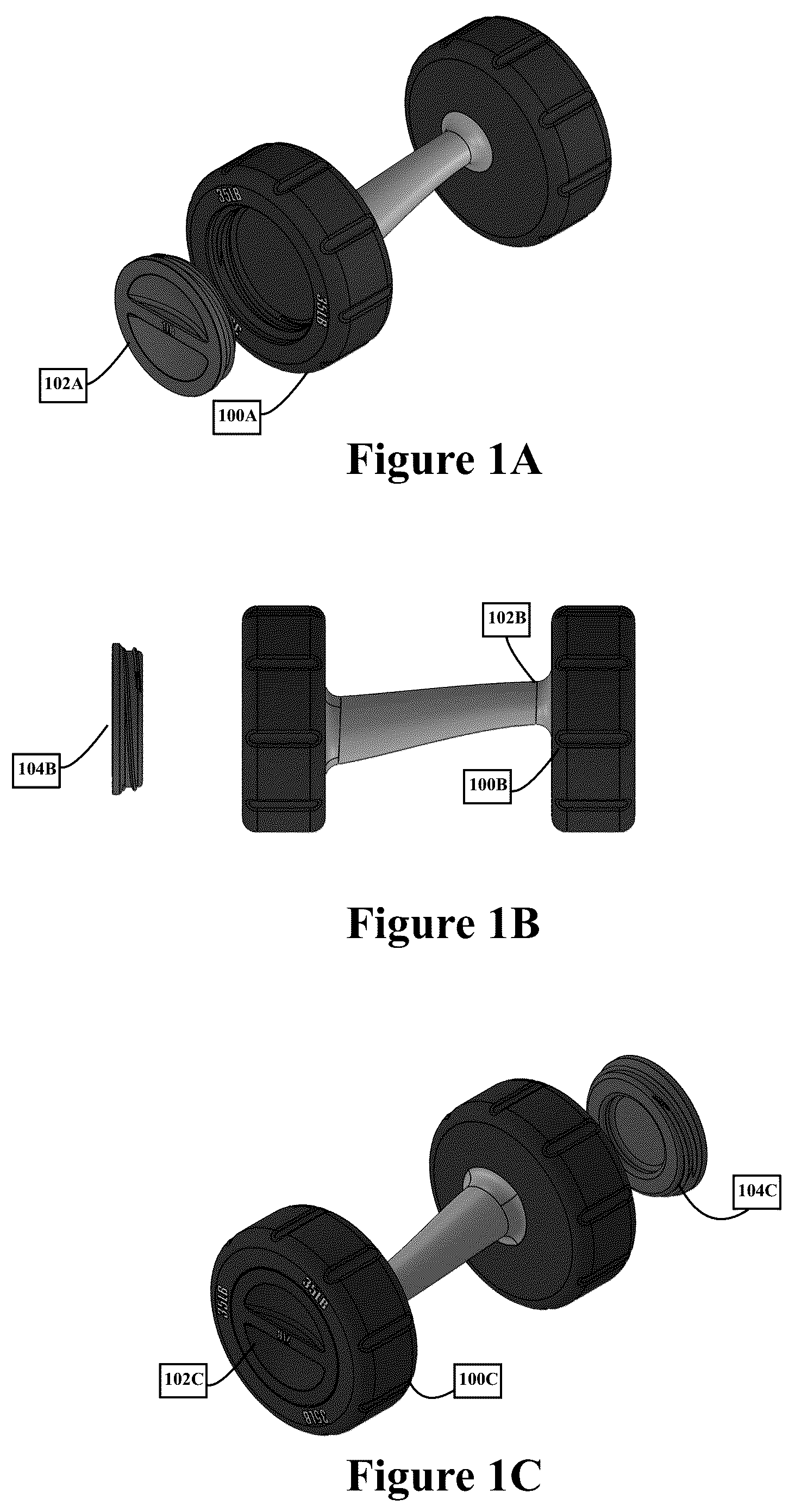 Patent US12569712 Figure 1 – Weight with incremental inserts