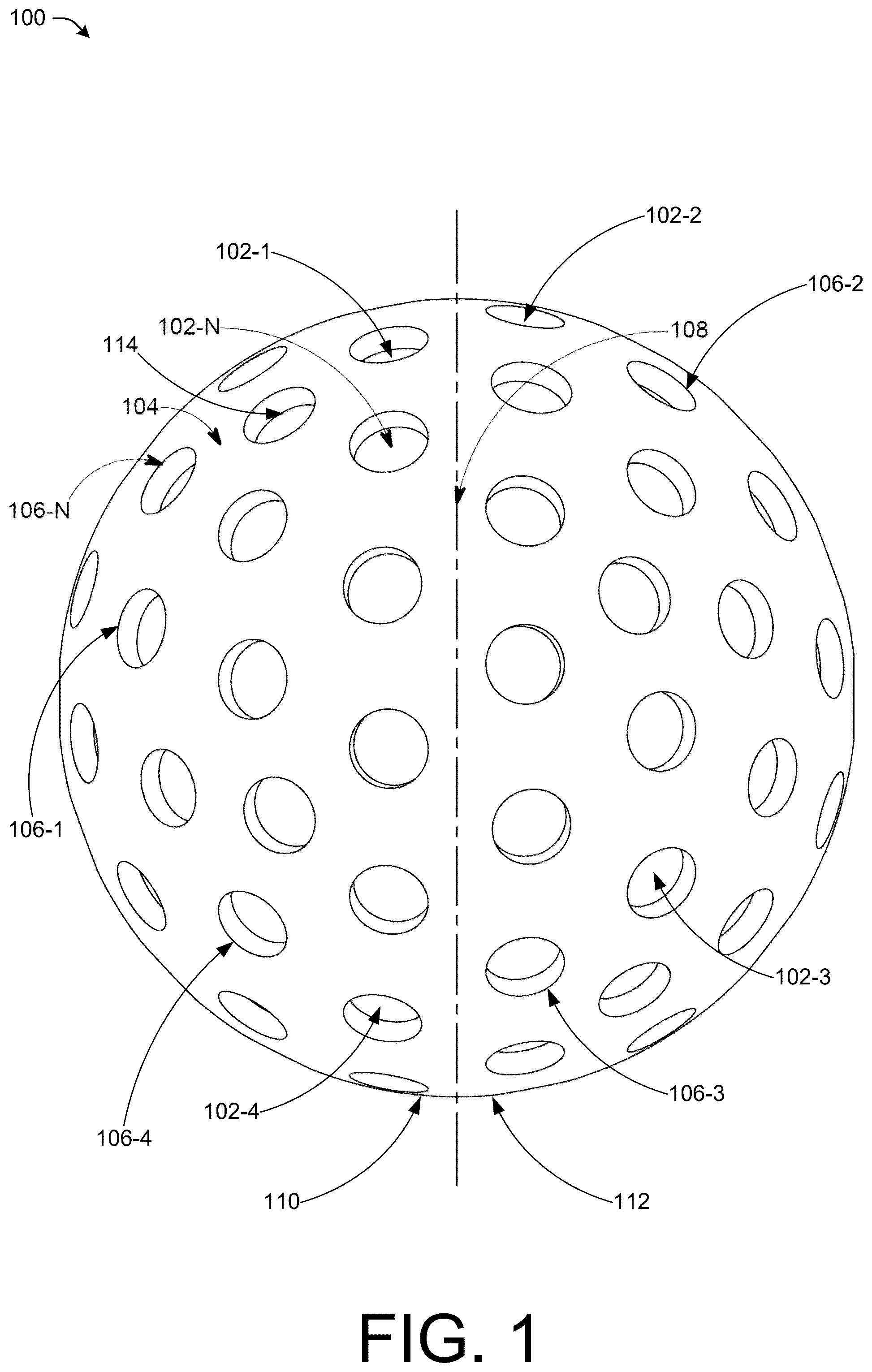 Patent US12569723 — Pickleballs — Figure 1