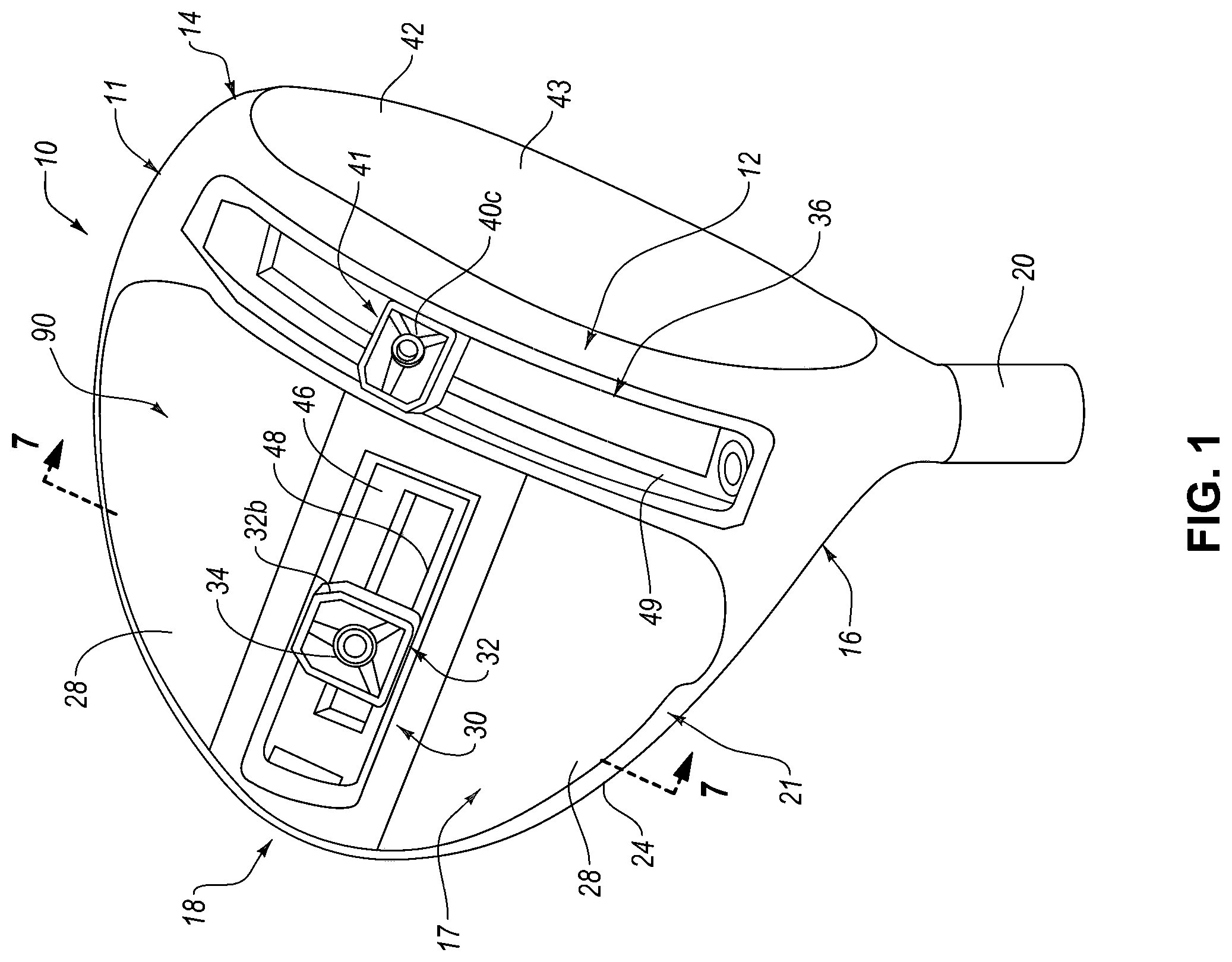 Patent US12569728 — Golf club including composite material with color coated fibers and methods of making the same — Figure 1