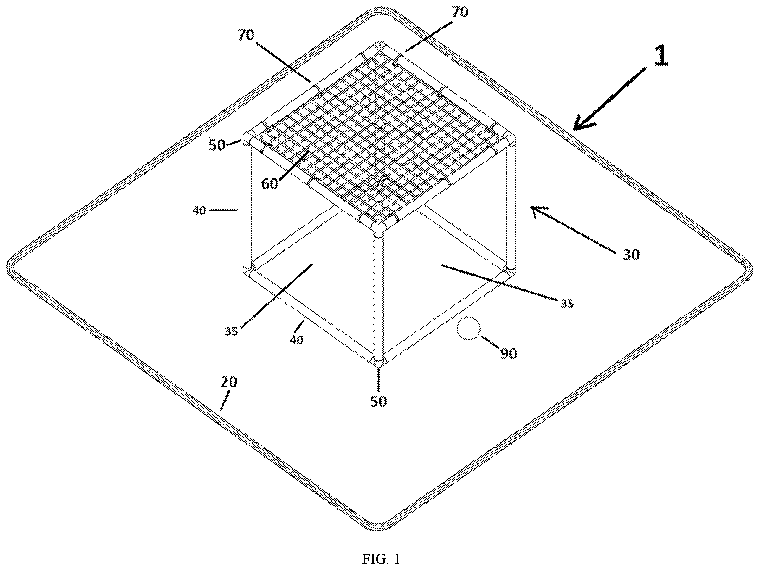 Patent US12569738 — Portable goal for playing a game — Figure 1